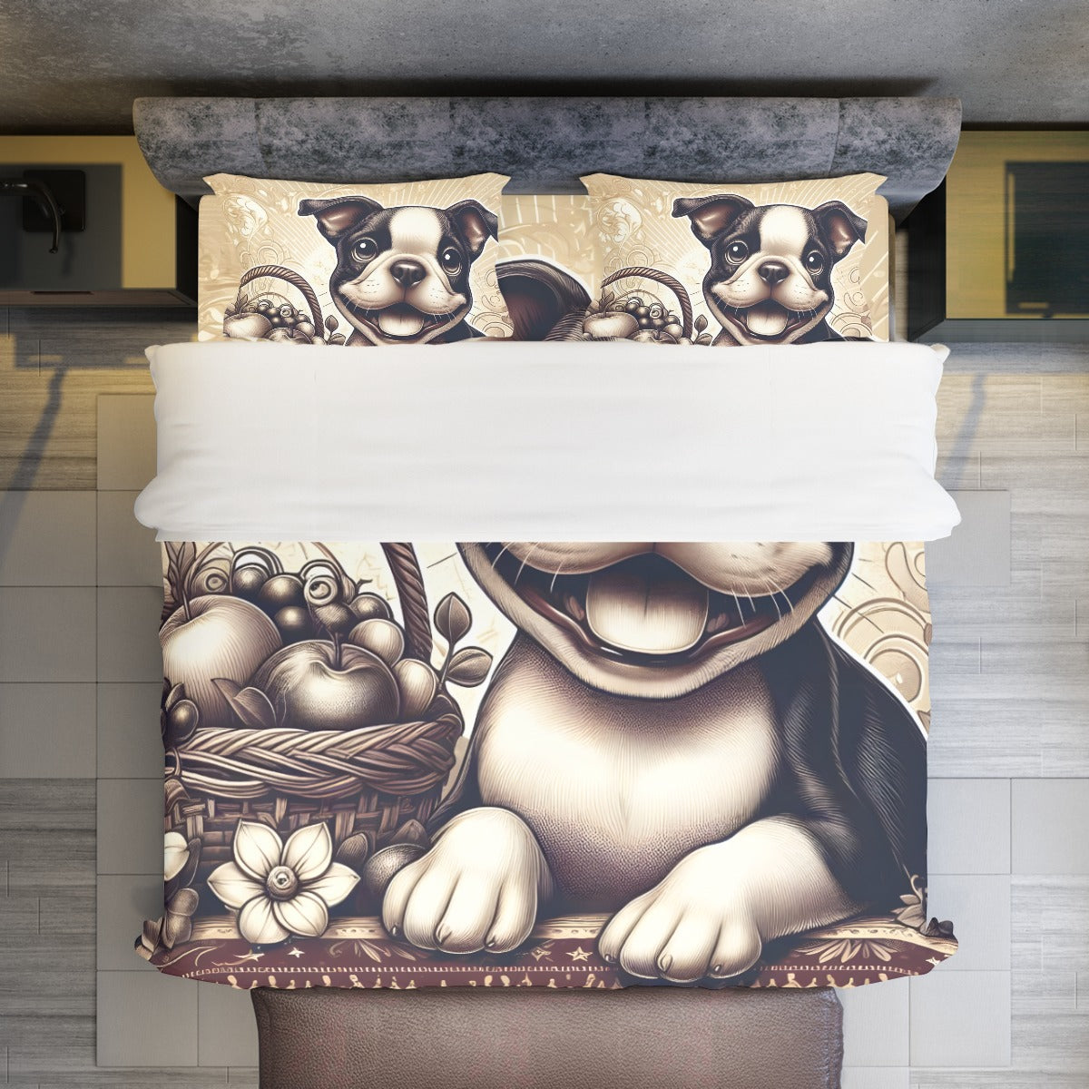 Jack French Bulldog Duvet Cover Set for Dog Moms & Dads-fadou