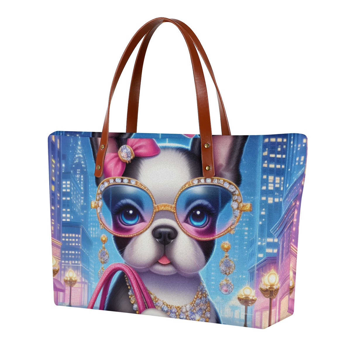 Buddy French Bulldog Shoulder Handbag for Bulldog Owners-fadou