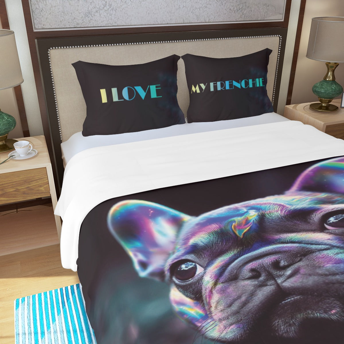 Blu French Bulldog Bedding Collection for Bulldog Owners-fadou