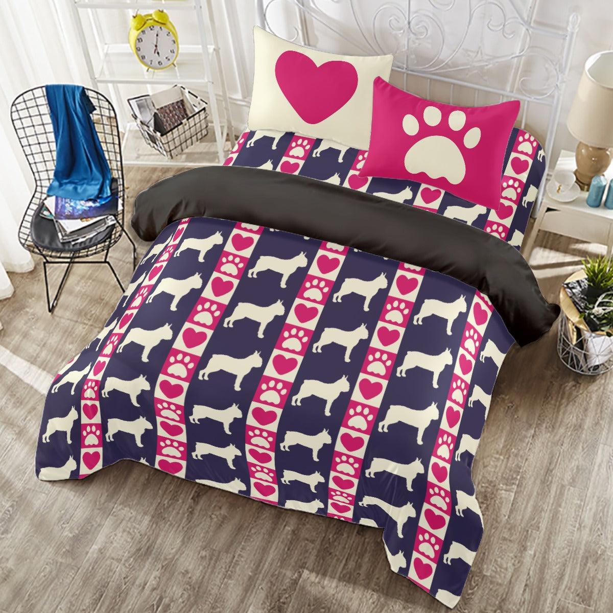 Fiona French Bulldog Bed Linen Set for Frenchie Enthusiasts-fadou