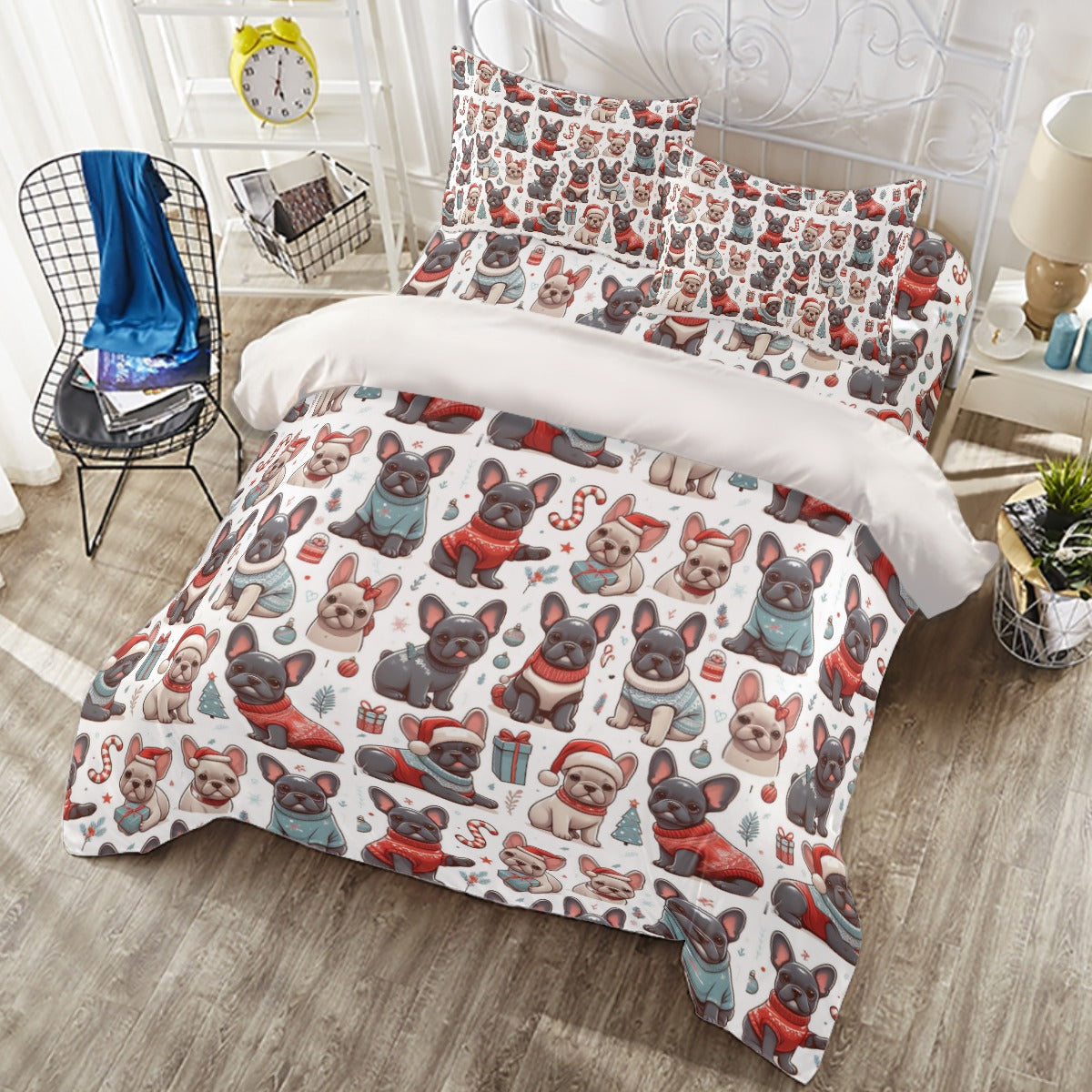 Otto French Bulldog Duvet Cover Set for Frenchie Enthusiasts-fadou