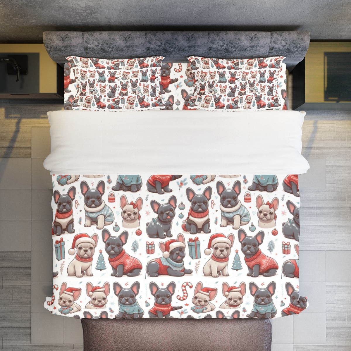 Otto French Bulldog Duvet Cover Set for Frenchie Enthusiasts-fadou