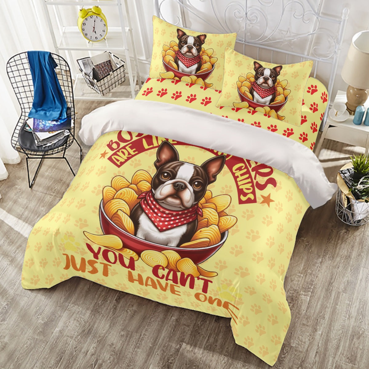 Riley French Bulldog Duvet Cover Set for Dog Moms & Dads-fadou