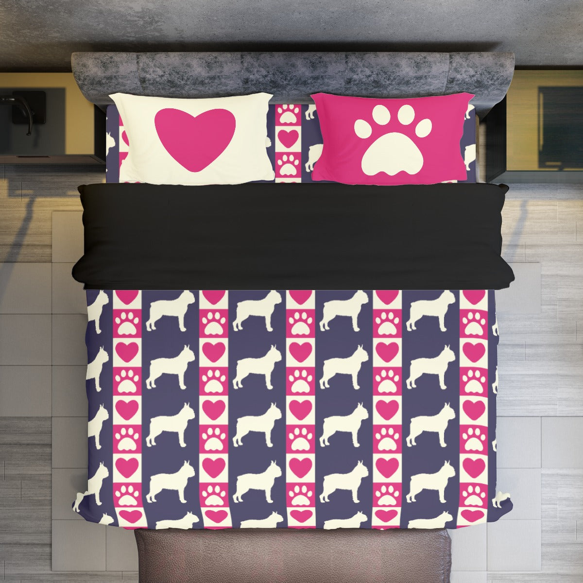 Fiona French Bulldog Bed Linen Set for Frenchie Enthusiasts-fadou