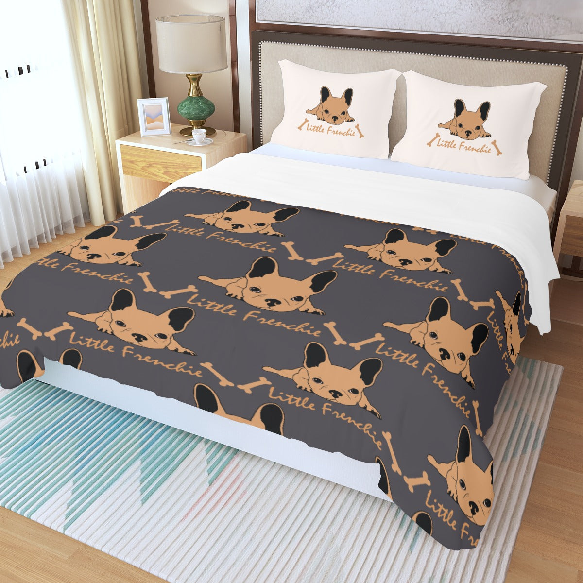 Eloy French Bulldog Bed Linen Set for Frenchie Enthusiasts-fadou
