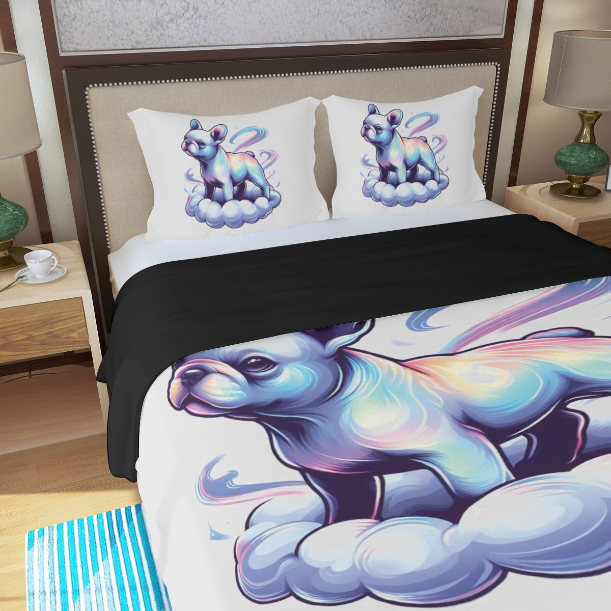 Noel French Bulldog Duvet Cover Set for Dog Moms & Dads-fadou