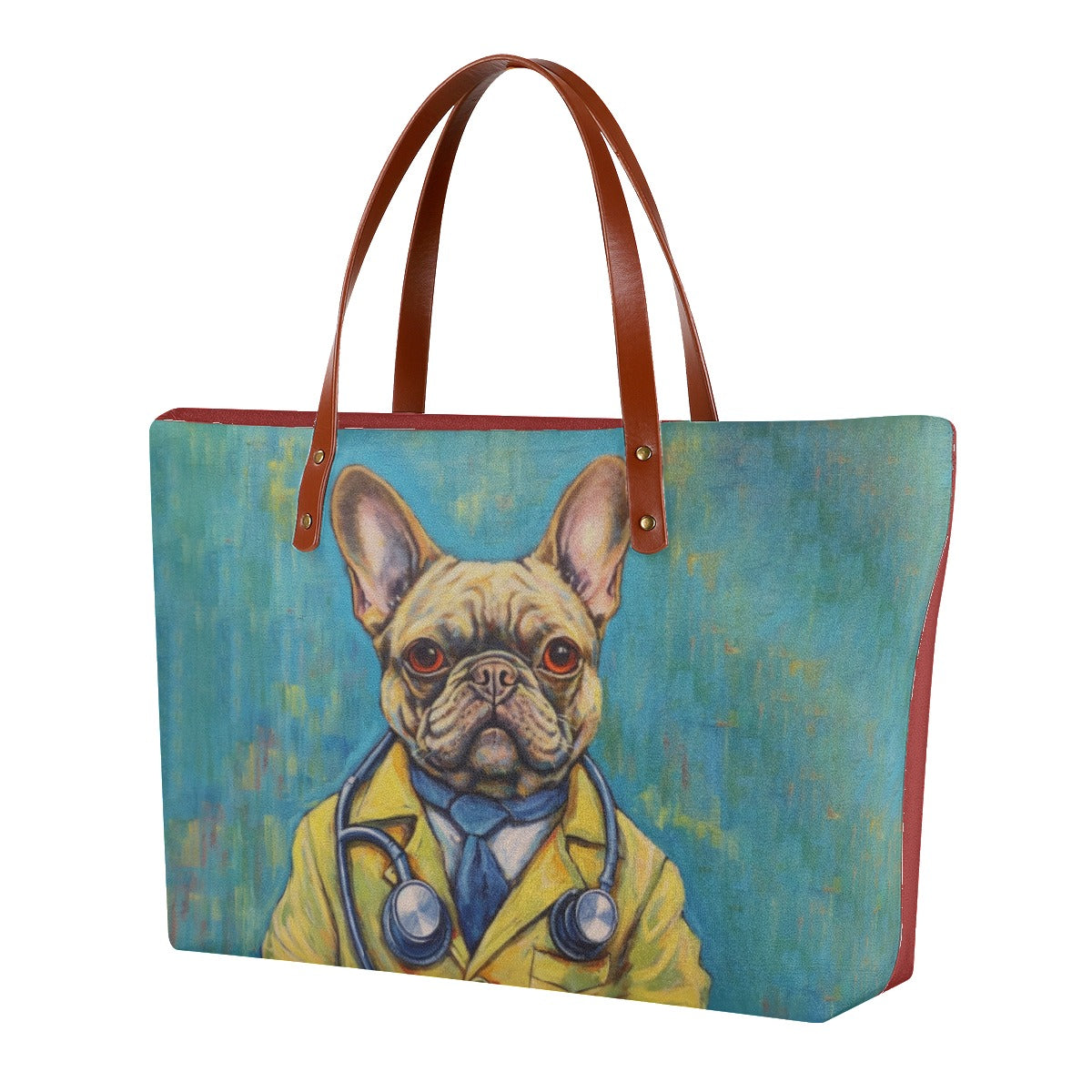 Doctor French Bulldog Shoulder Handbag for Dog Moms & Dads-fadou