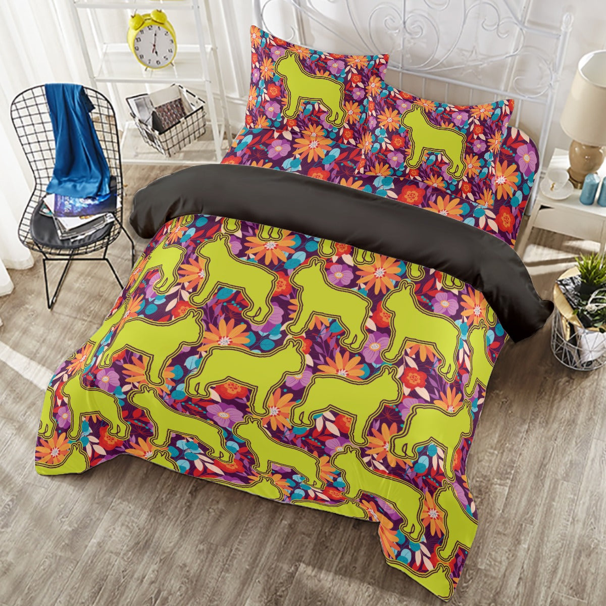Lucky French Bulldog Duvet Cover Set for Bulldog Owners-fadou