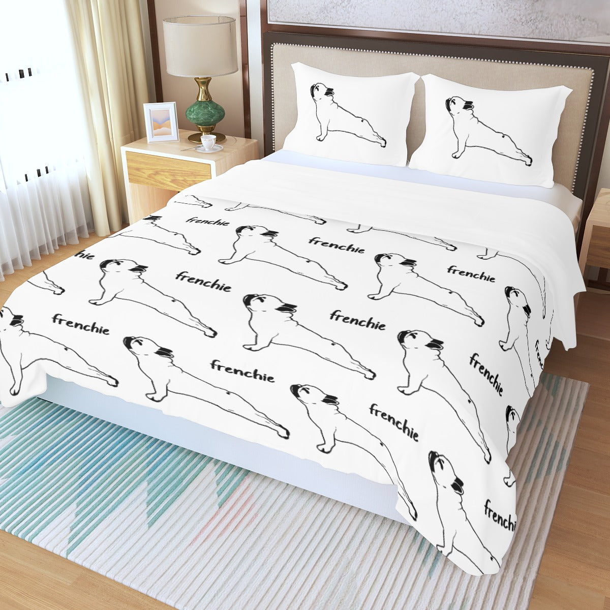 French Bulldog Duvet Cover Set for Frenchie Enthusiasts-fadou