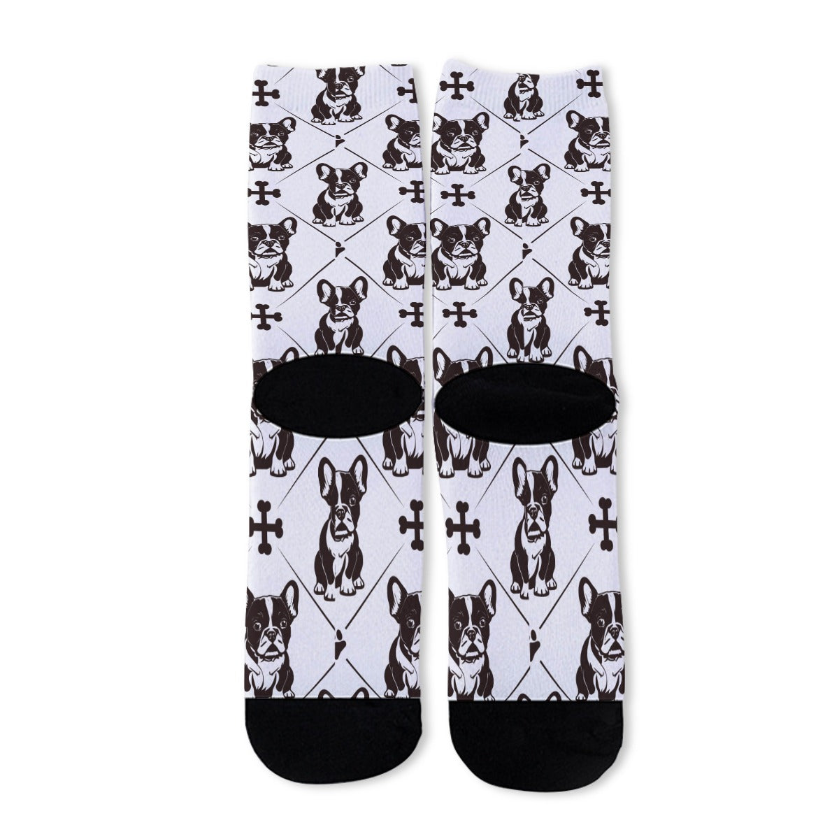Blu French Bulldog Cotton Socks for Frenchie Enthusiasts-fadou