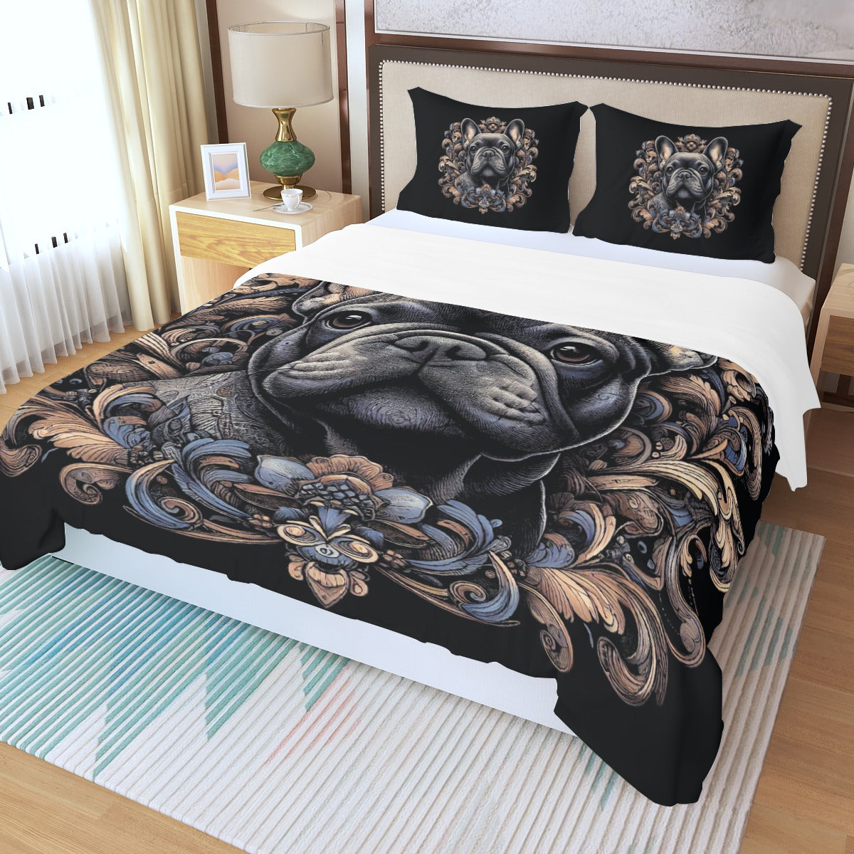 Lionel Frenchie Duvet Cover Set for Frenchie Enthusiasts-fadou