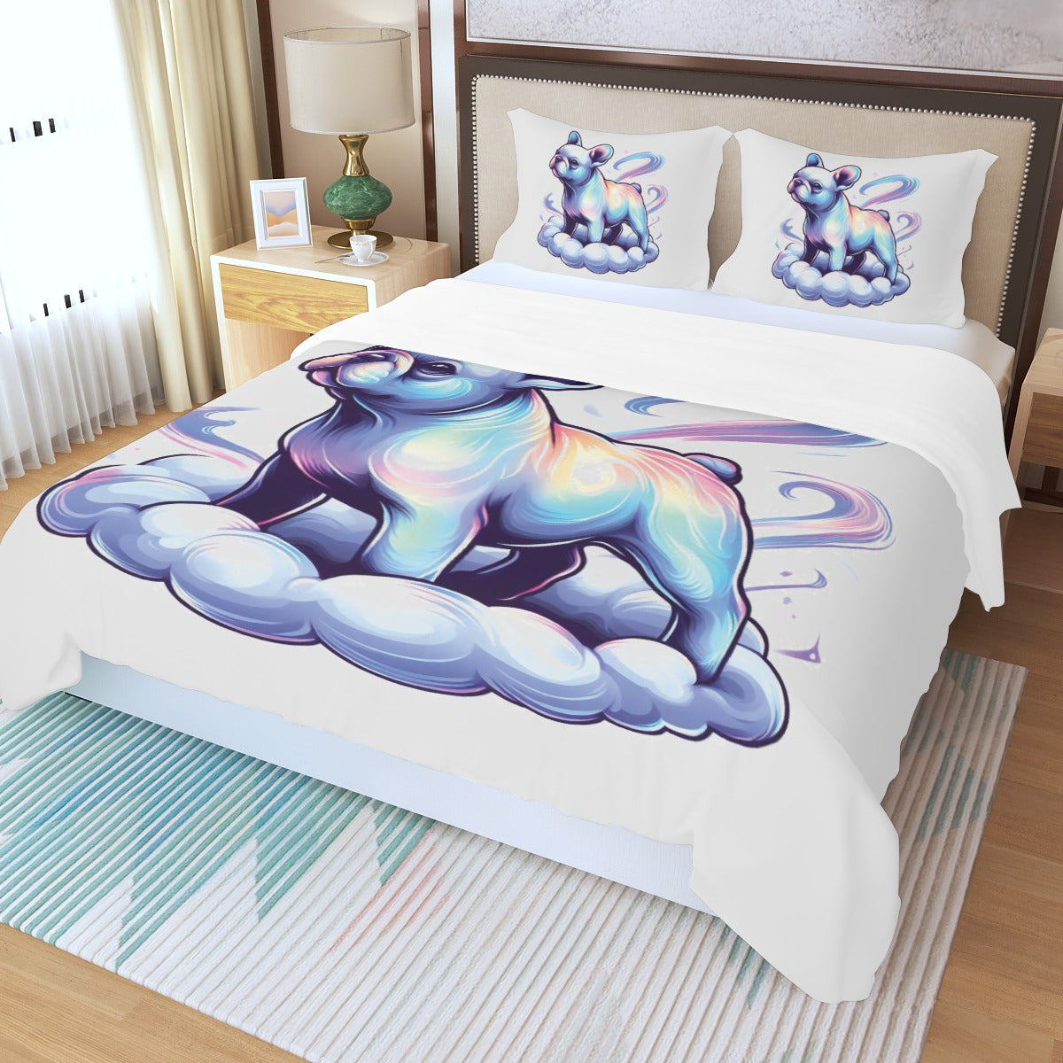 Noel French Bulldog Duvet Cover Set for Dog Moms & Dads-fadou
