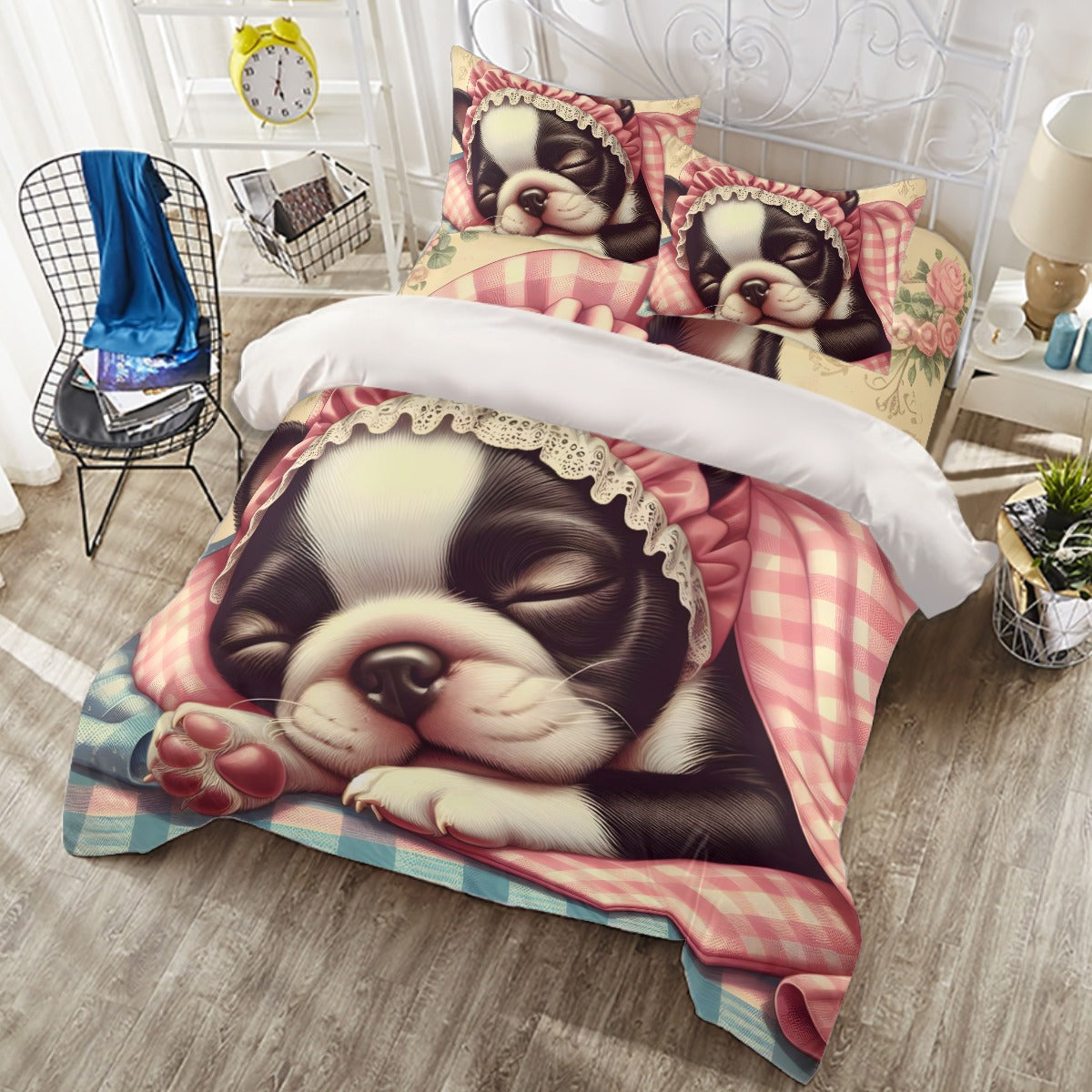 Hugo French Bulldog Bed Linen Set for Frenchie Enthusiasts-fadou