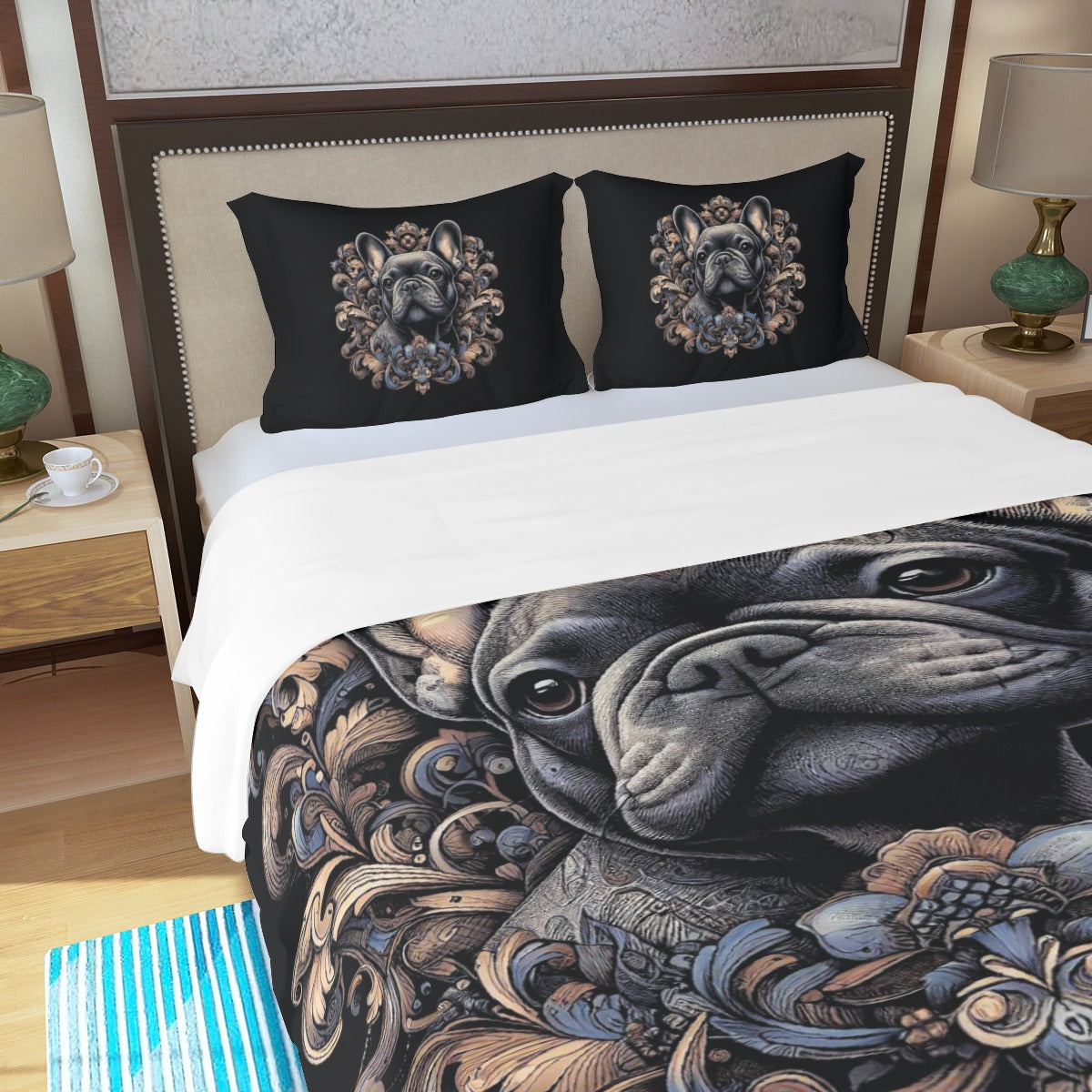 Lionel Frenchie Duvet Cover Set for Frenchie Enthusiasts-fadou