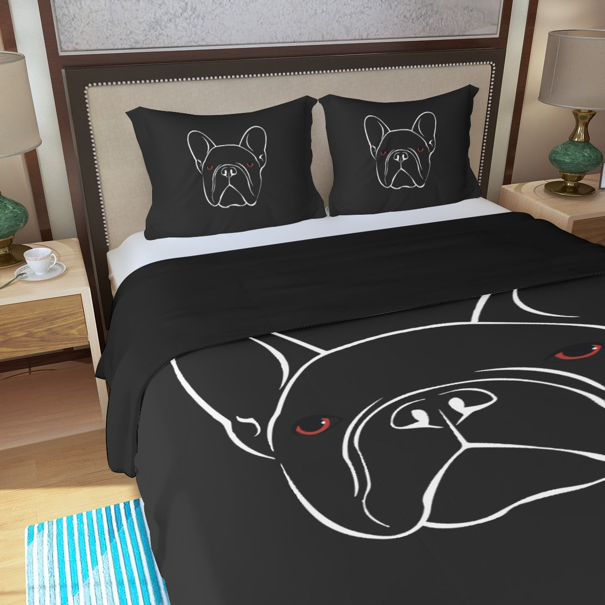 Thor French Bulldog Bed Linen Set for Frenchie Enthusiasts-fadou