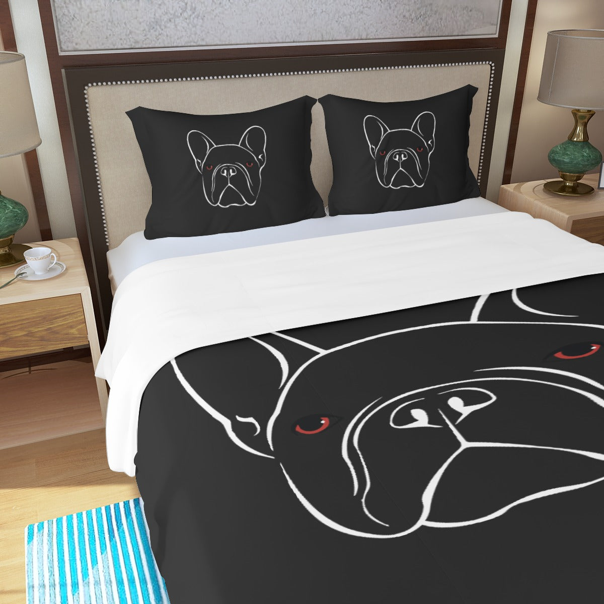 Thor French Bulldog Bed Linen Set for Frenchie Enthusiasts-fadou