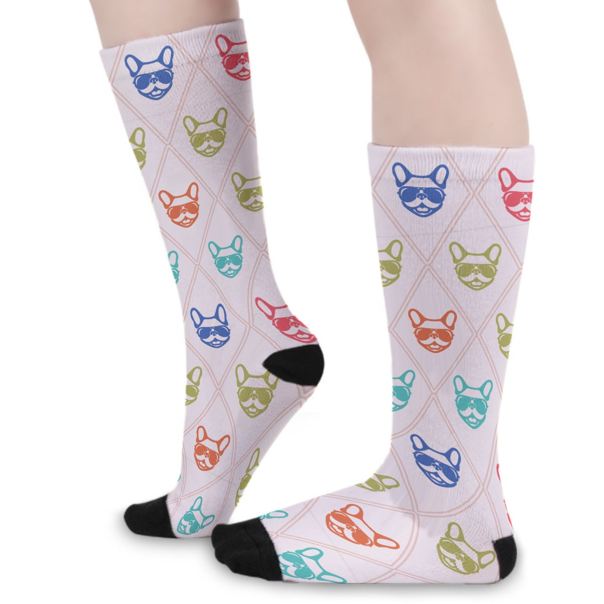 Murphy French Bulldog Crew Socks for Frenchie Enthusiasts-fadou