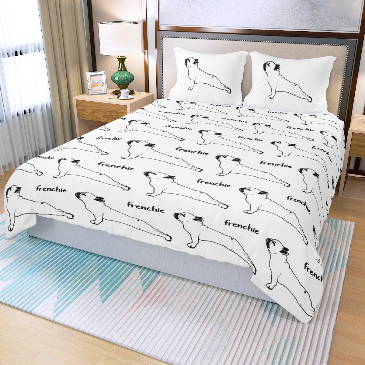 French Bulldog Duvet Cover Set for Frenchie Enthusiasts-fadou