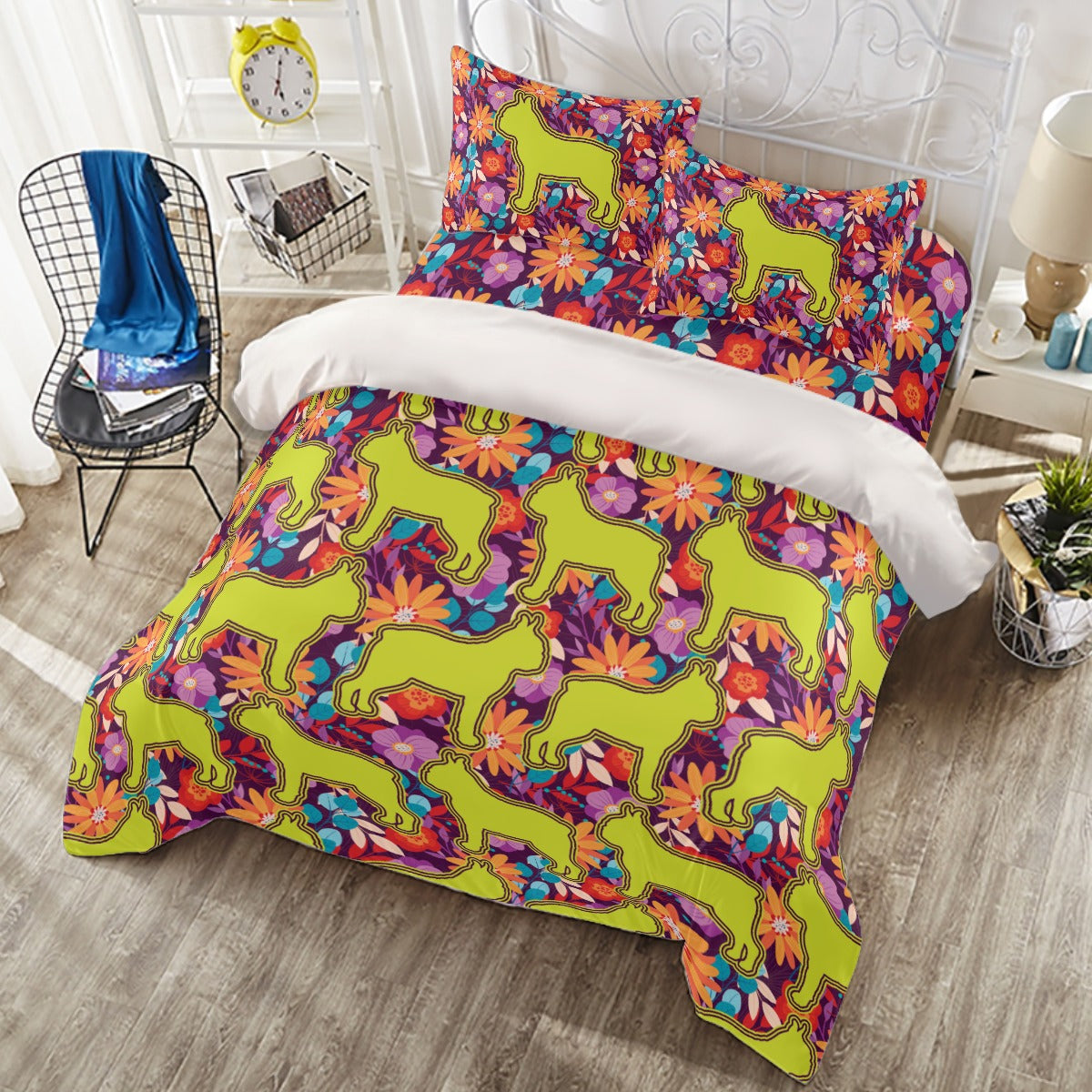Lucky French Bulldog Duvet Cover Set for Bulldog Owners-fadou