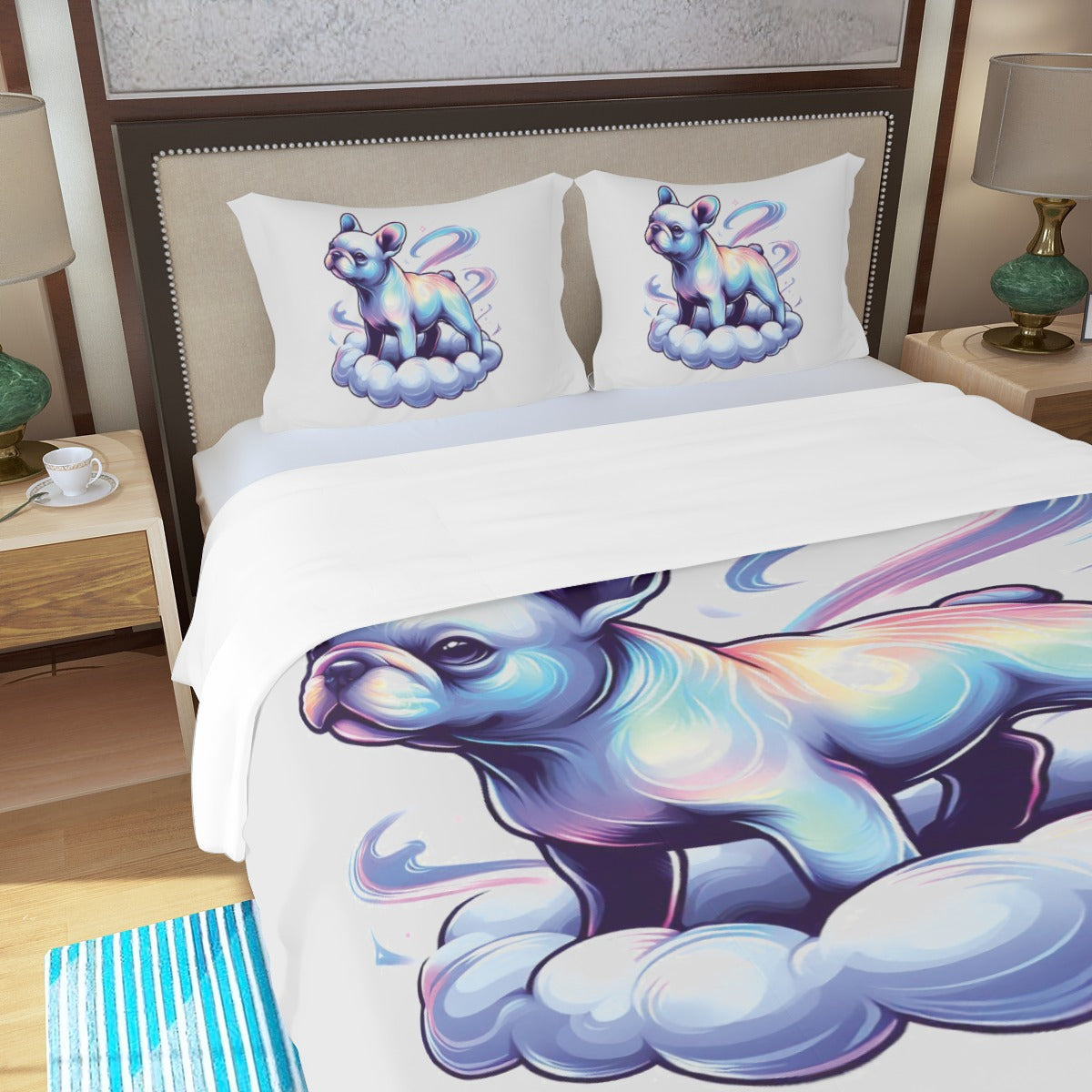 Noel French Bulldog Duvet Cover Set for Dog Moms & Dads-fadou