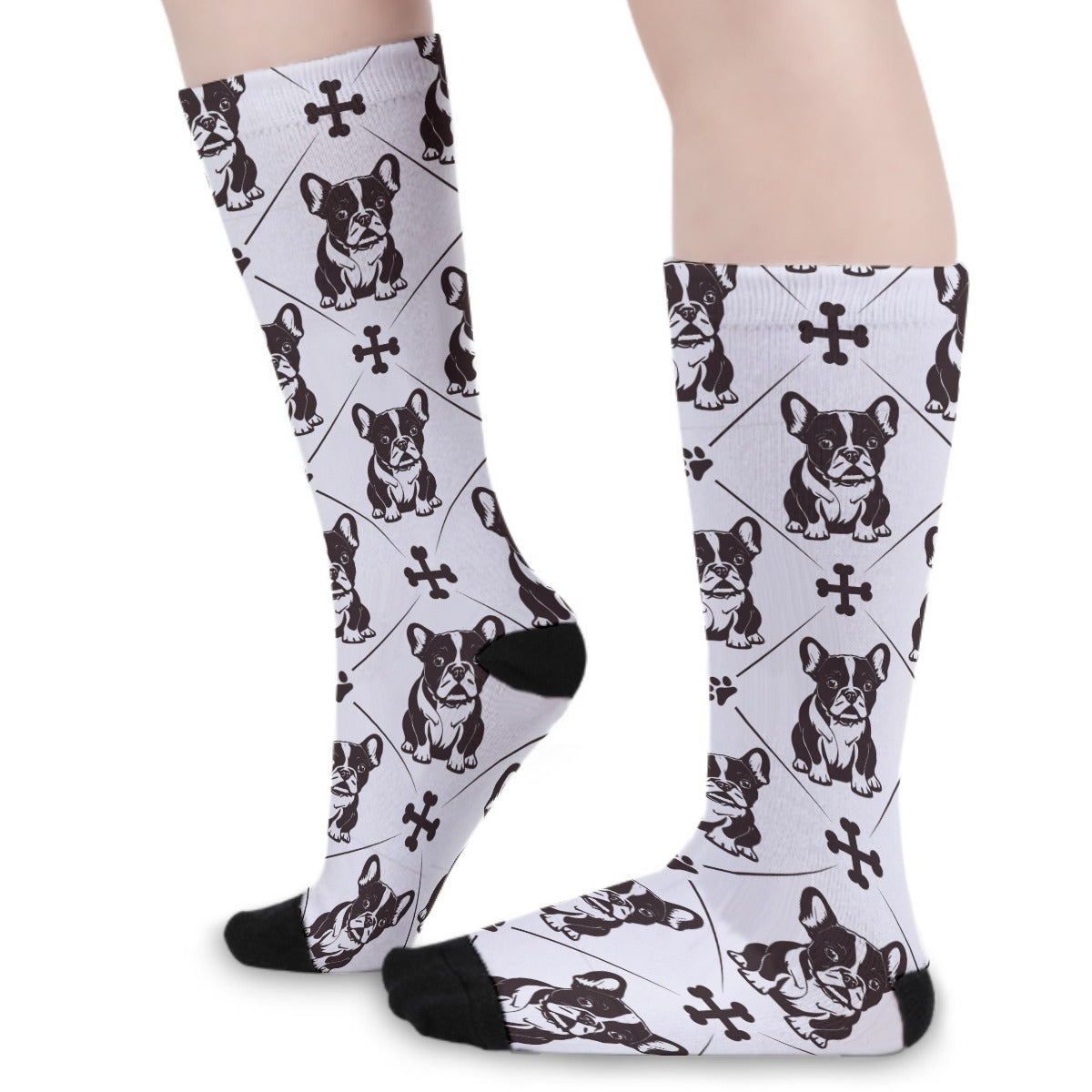 Blu French Bulldog Cotton Socks for Frenchie Enthusiasts-fadou
