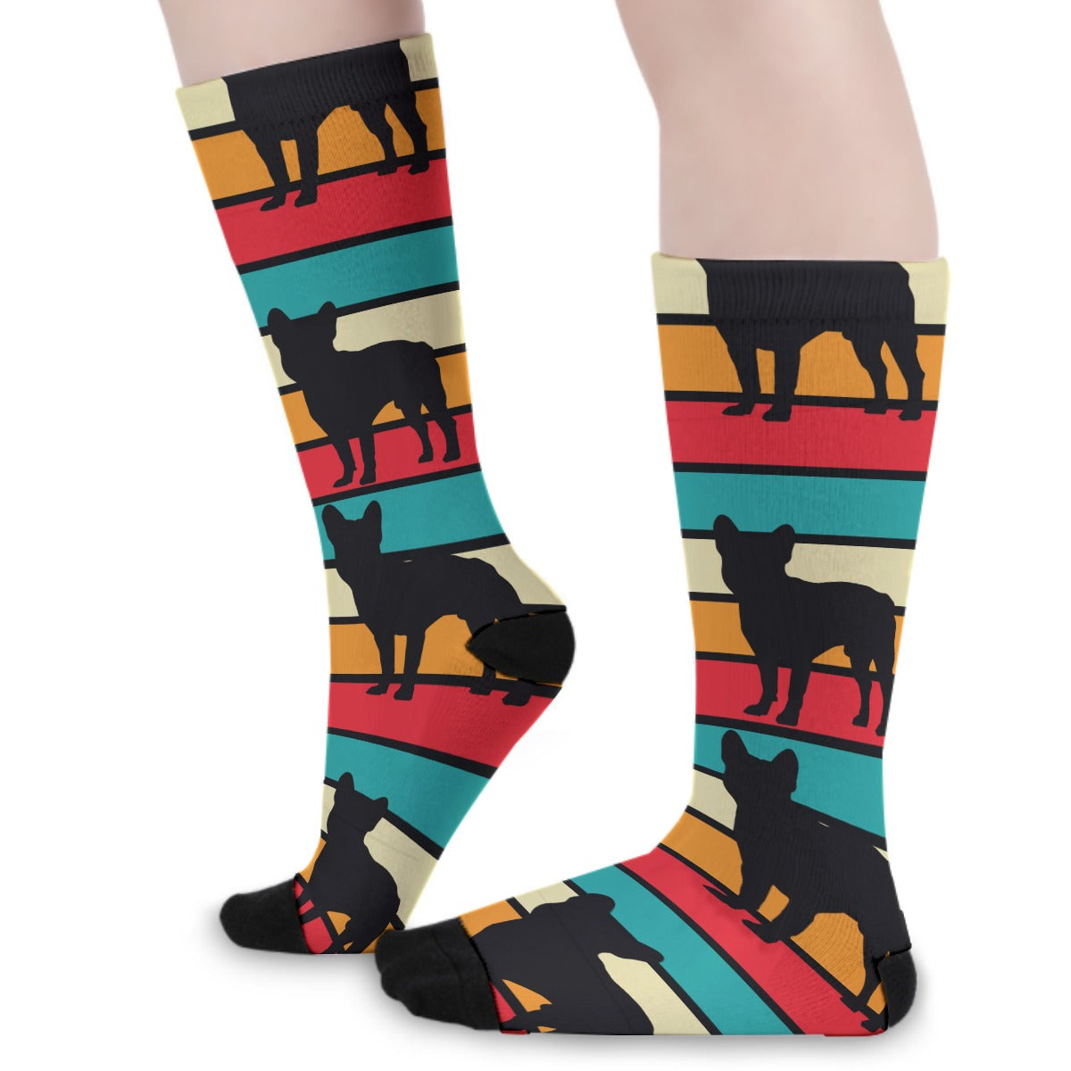 Chloe French Bulldog Patterned Socks for Bulldog Owners-fadou
