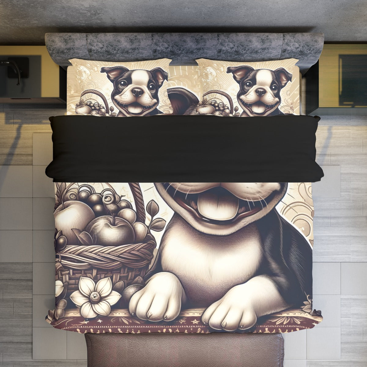 Jack French Bulldog Duvet Cover Set for Dog Moms & Dads-fadou