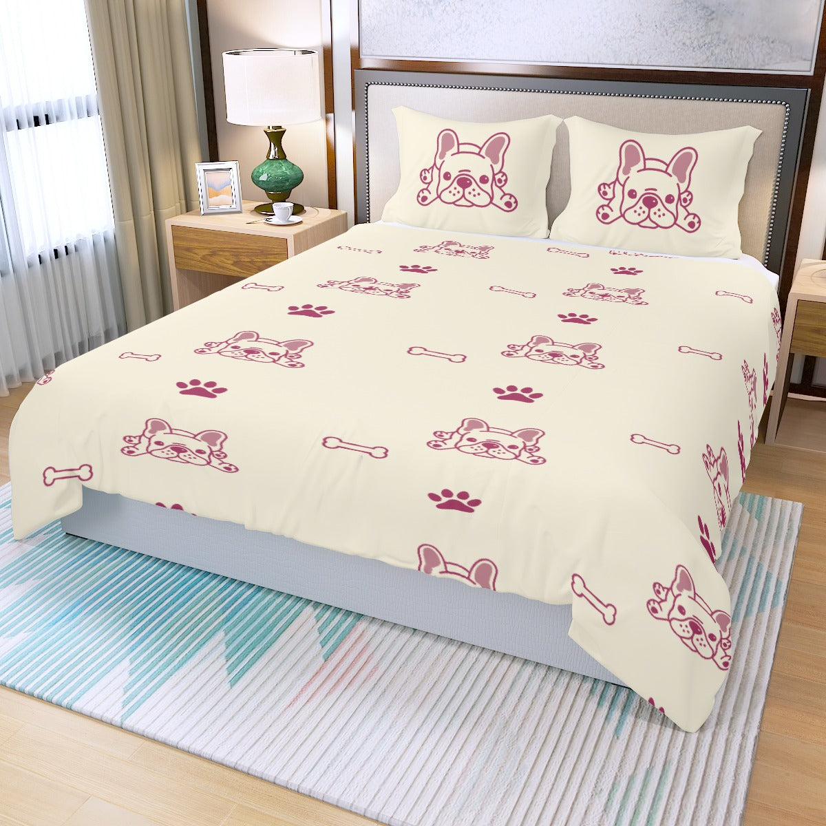 Milo French Bulldog Bed Linen Set for Frenchie Enthusiasts-fadou