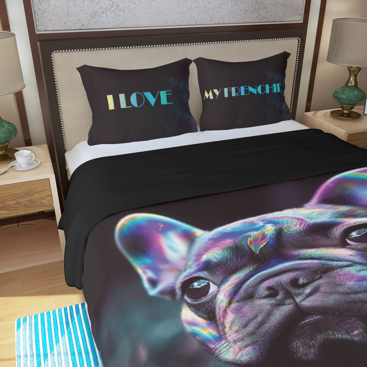 Blu French Bulldog Bedding Collection for Bulldog Owners-fadou