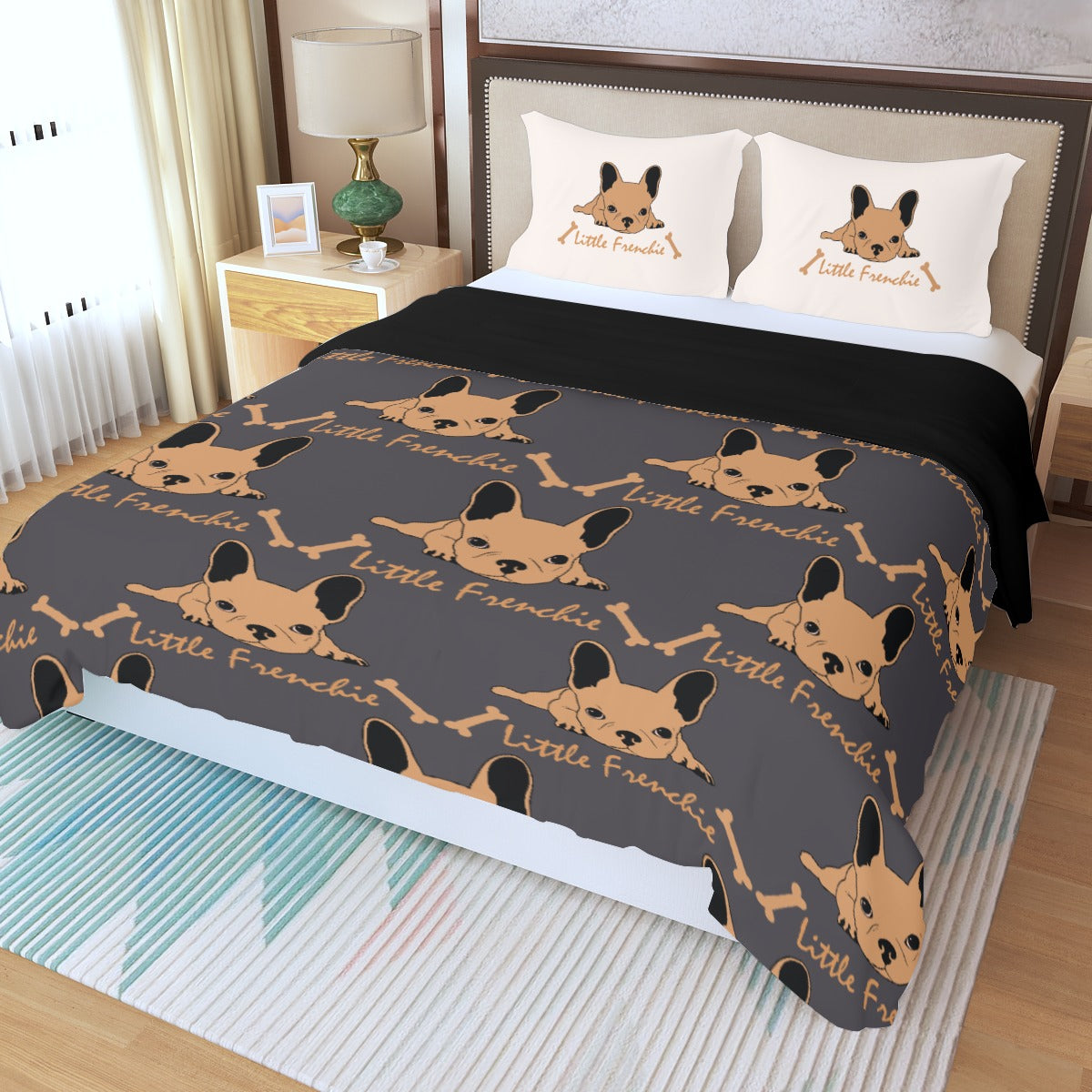 Eloy French Bulldog Bed Linen Set for Frenchie Enthusiasts-fadou