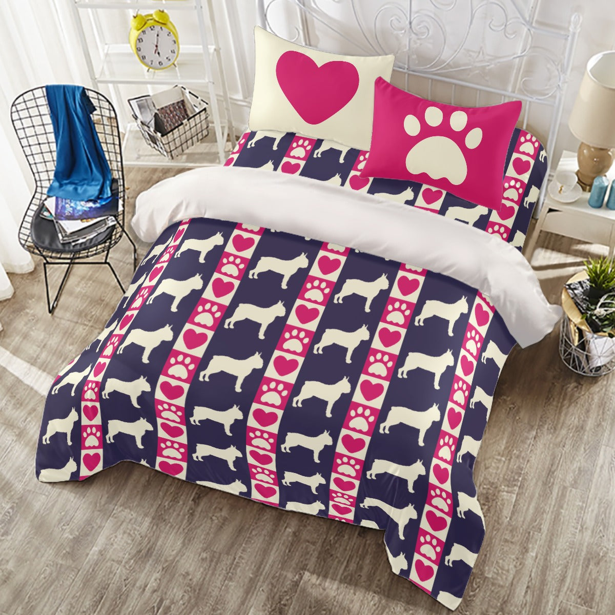 Fiona French Bulldog Bed Linen Set for Frenchie Enthusiasts-fadou