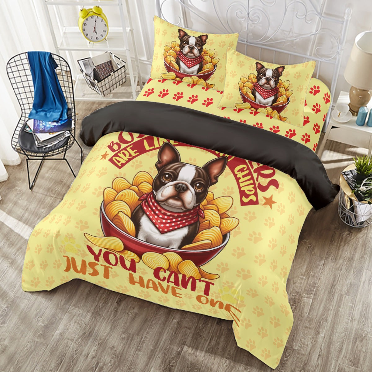Riley French Bulldog Duvet Cover Set for Dog Moms & Dads-fadou