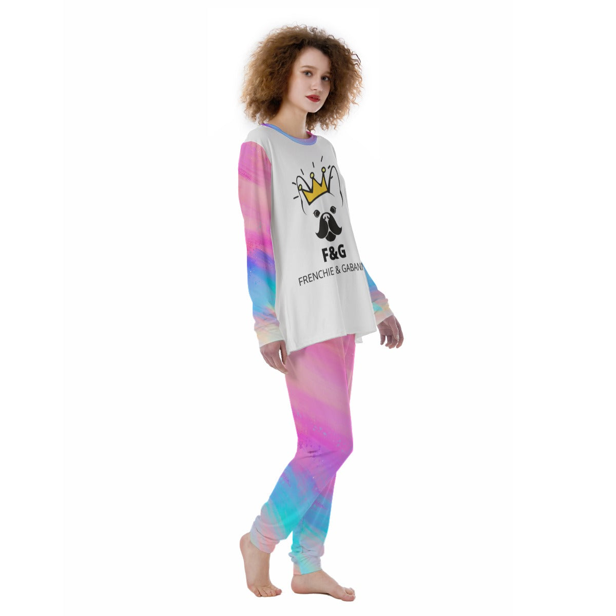 Sage French Bulldog Loungewear Set for Frenchie Enthusiasts-fadou