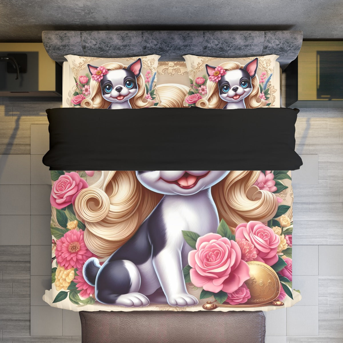 Rocko- Duvet Cover Set for Boston Terrier Lovers for Dog Park Days-fadou