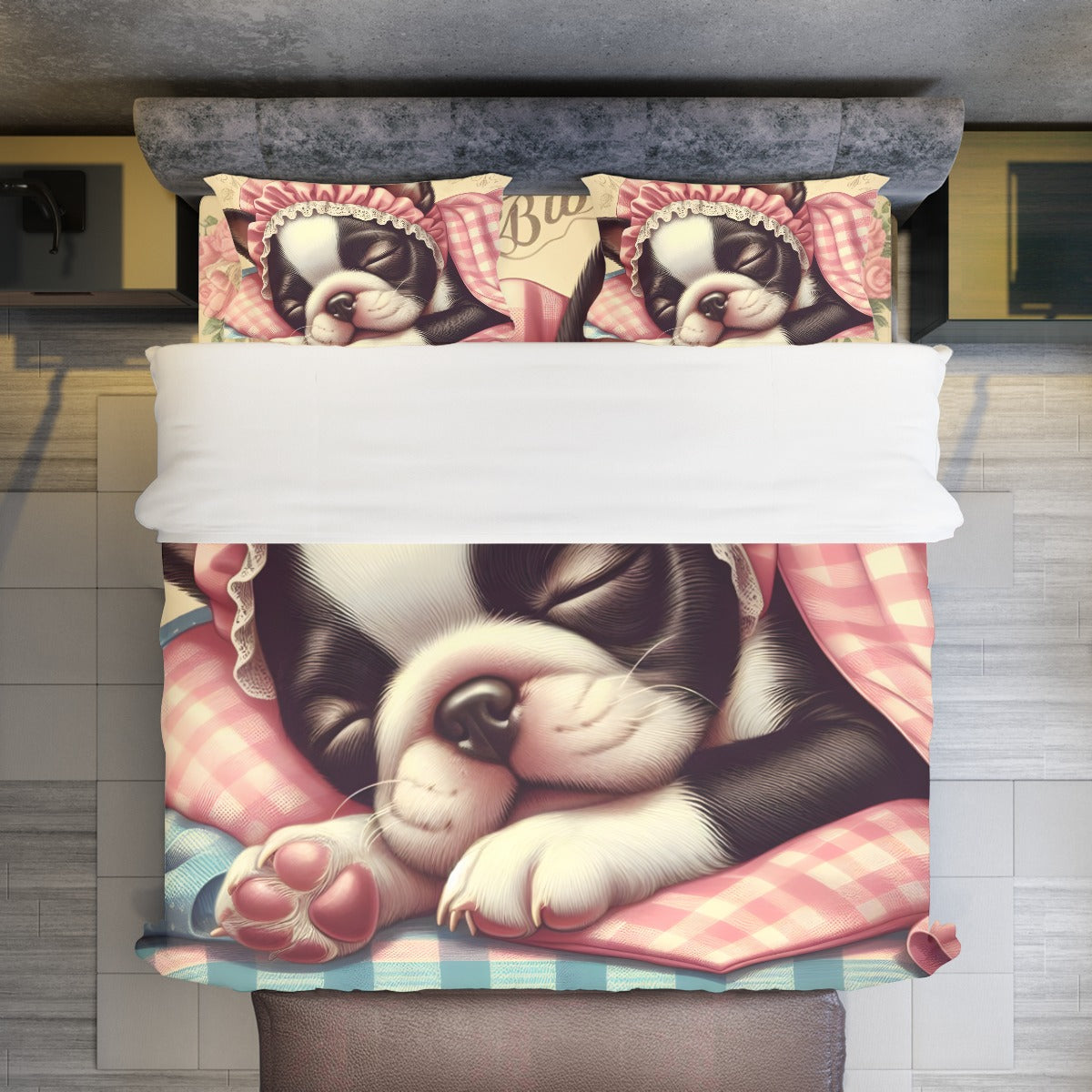 Hugo French Bulldog Bed Linen Set for Frenchie Enthusiasts-fadou