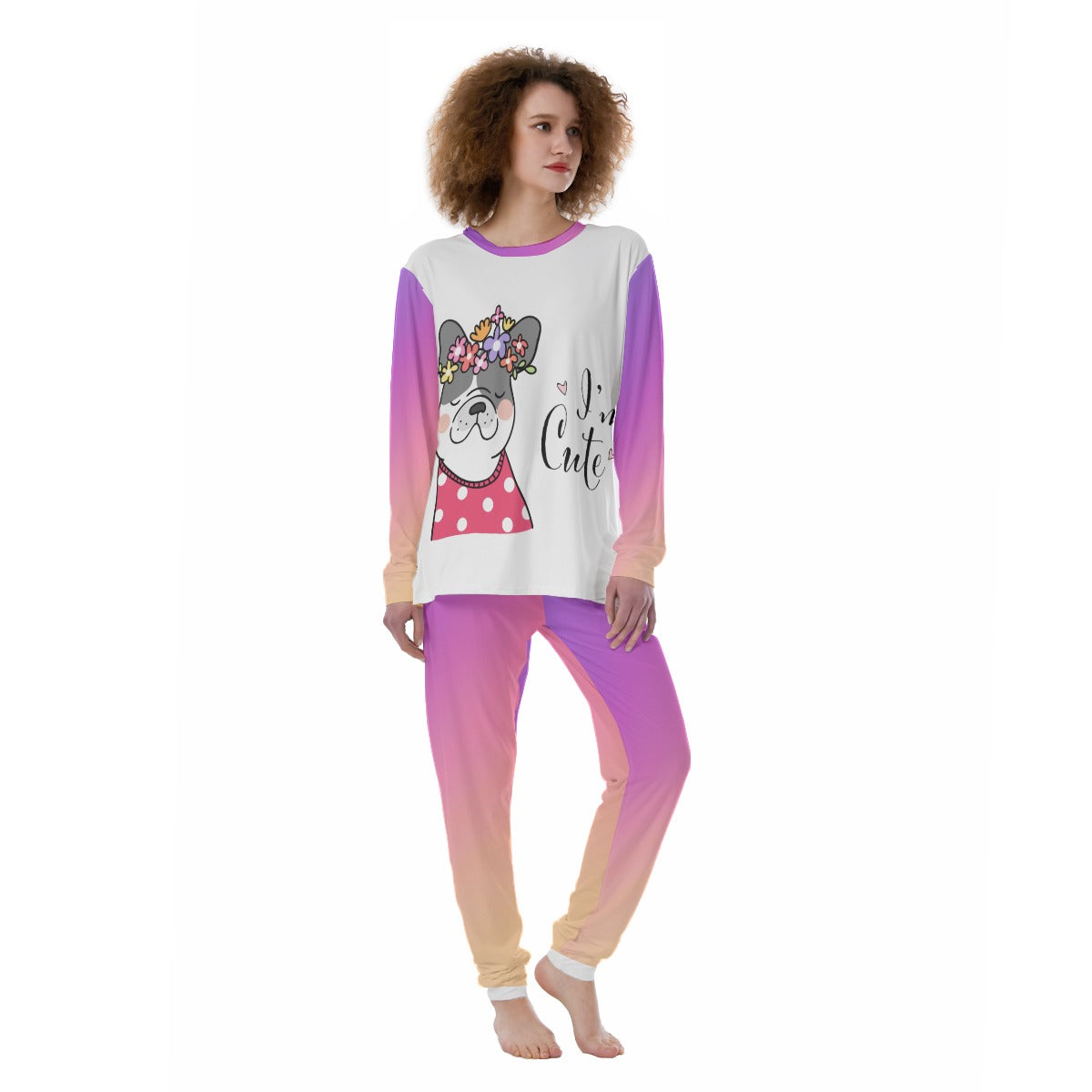 Holly French Bulldog Cotton Pajamas for Frenchie Enthusiasts-fadou