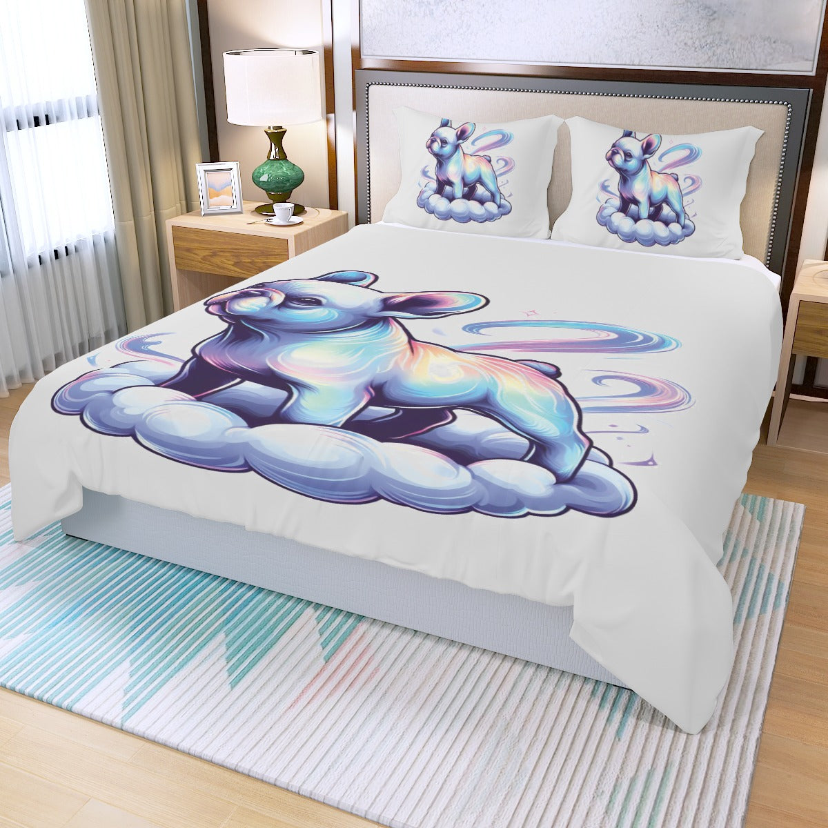 Noel French Bulldog Duvet Cover Set for Dog Moms & Dads-fadou
