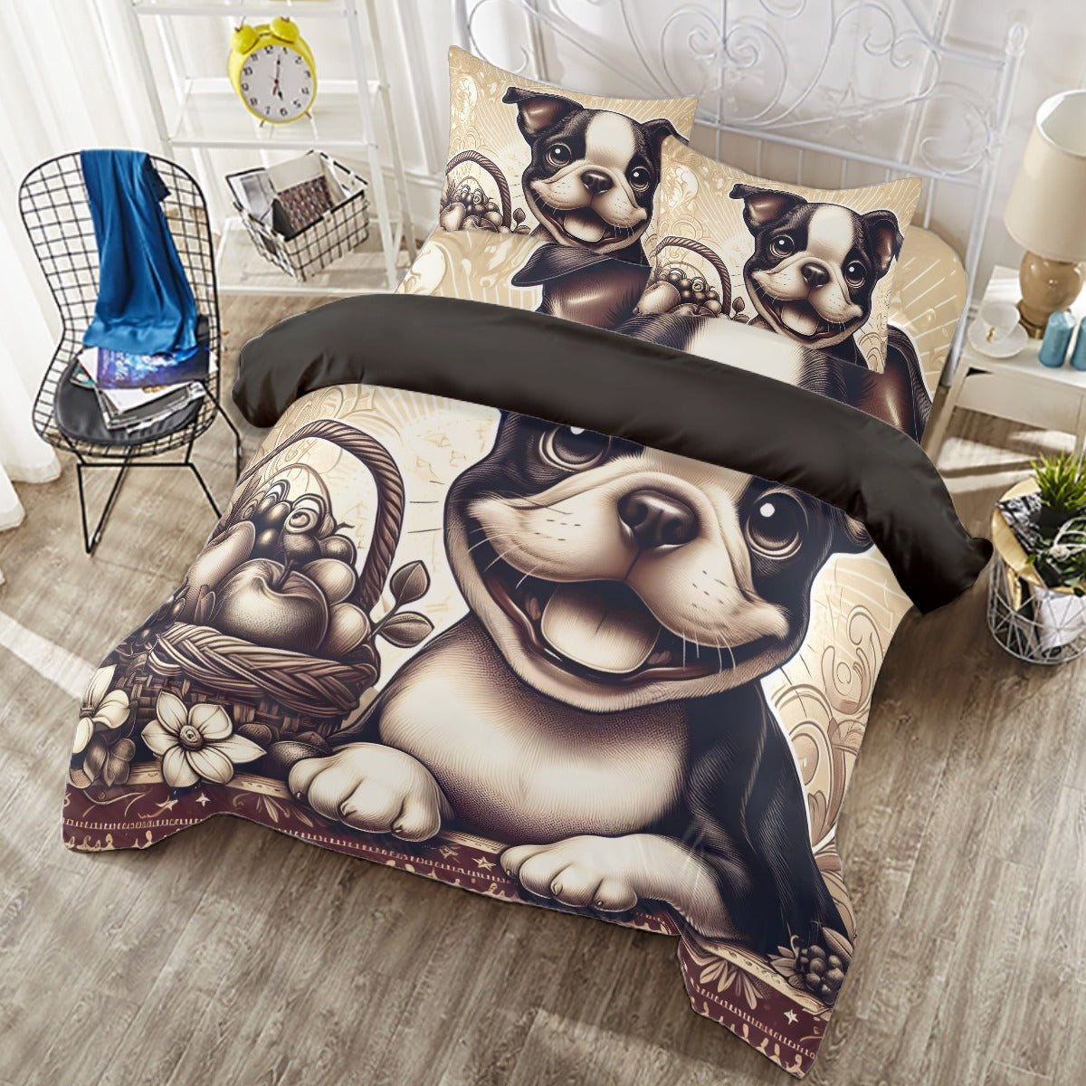 Jack French Bulldog Duvet Cover Set for Dog Moms & Dads-fadou