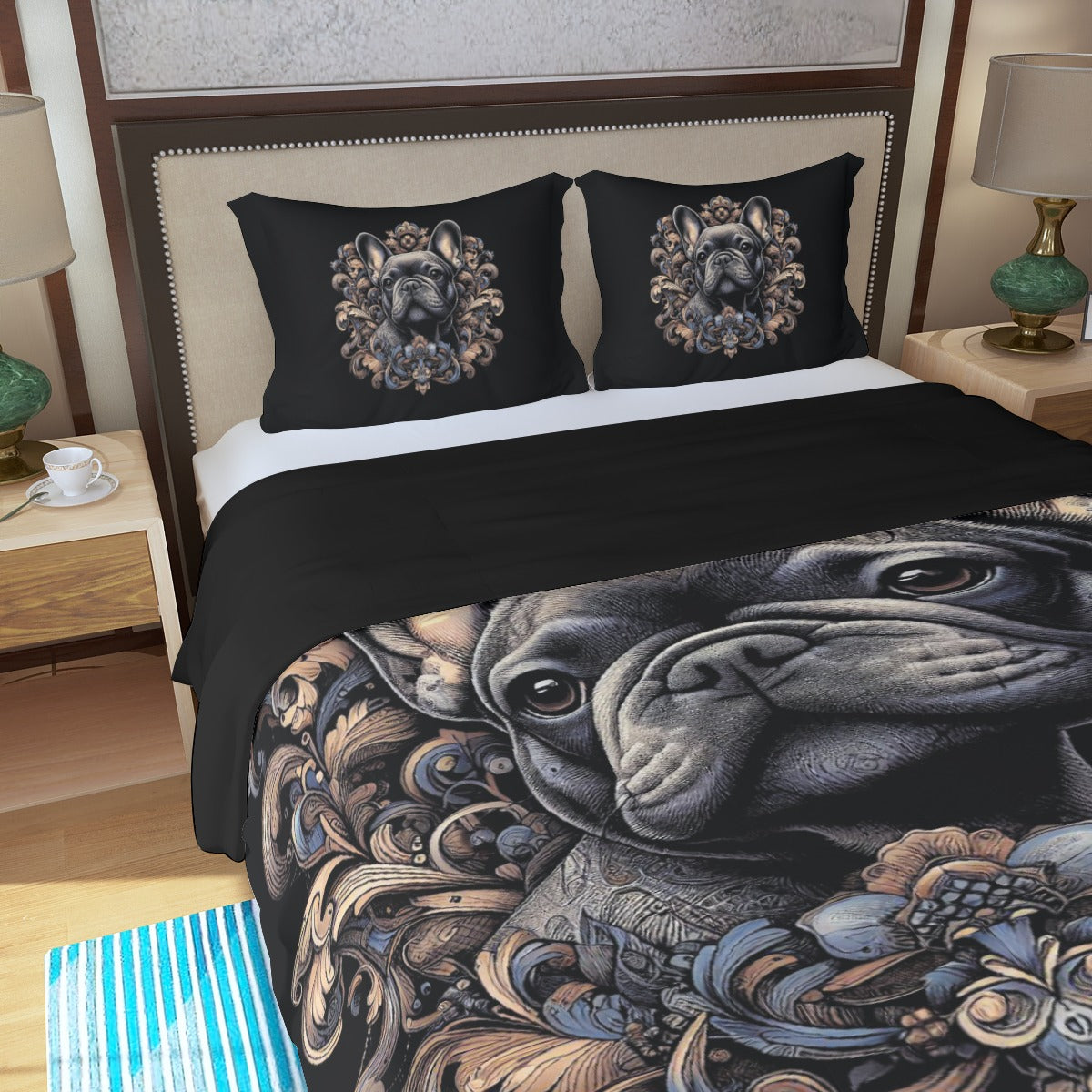 Lionel Frenchie Duvet Cover Set for Frenchie Enthusiasts-fadou