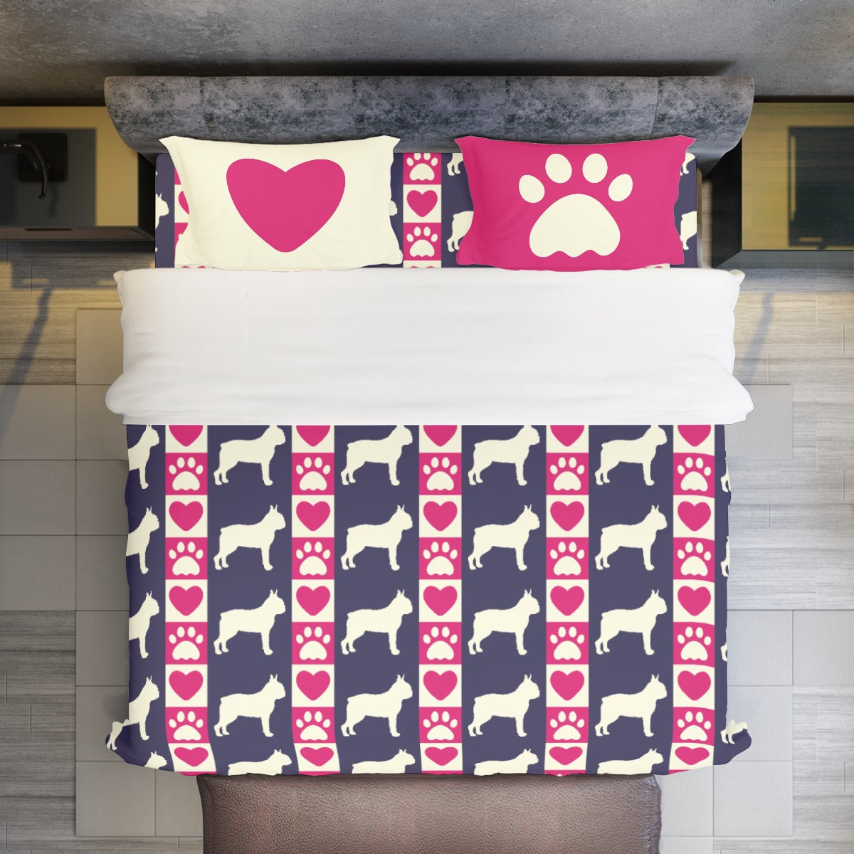 Fiona French Bulldog Bed Linen Set for Frenchie Enthusiasts-fadou