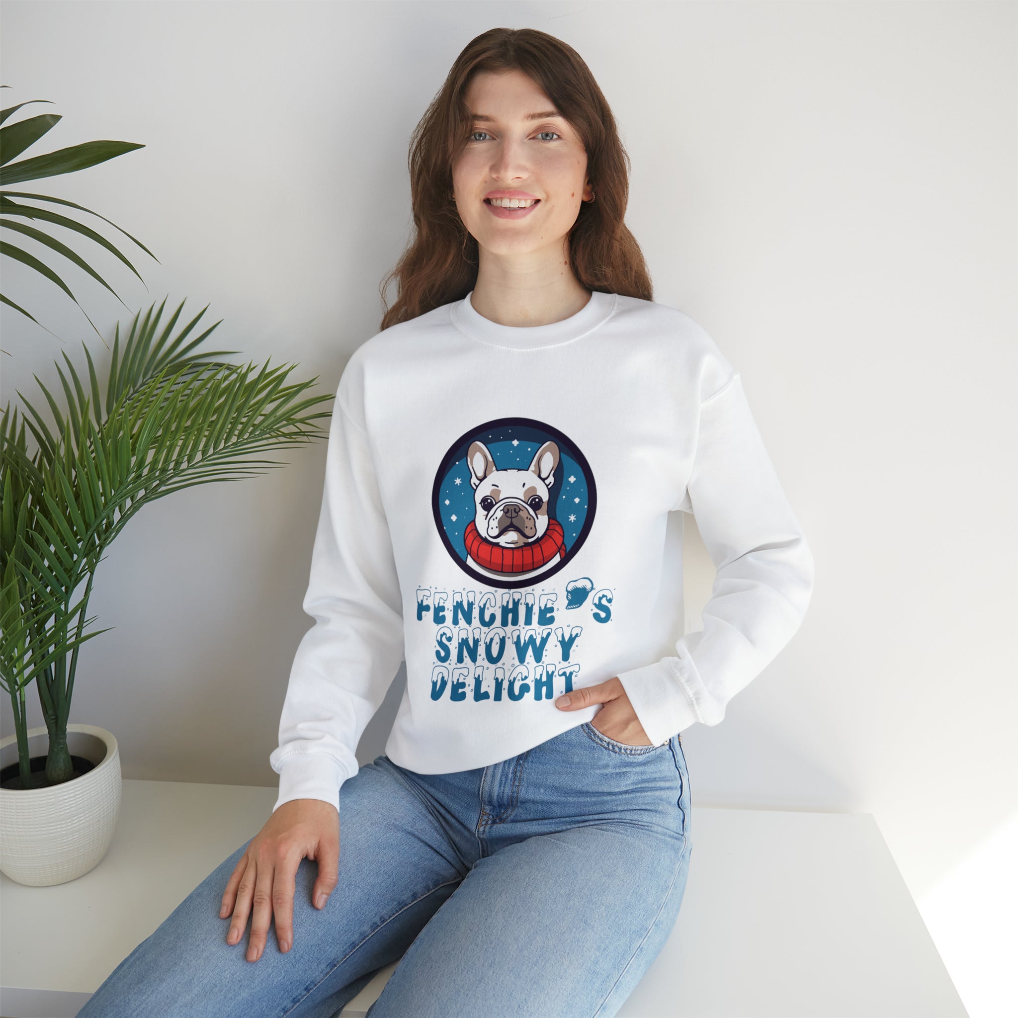 Snowy French Bulldog Pet Parent Pullover for Everyday Wear-fadou