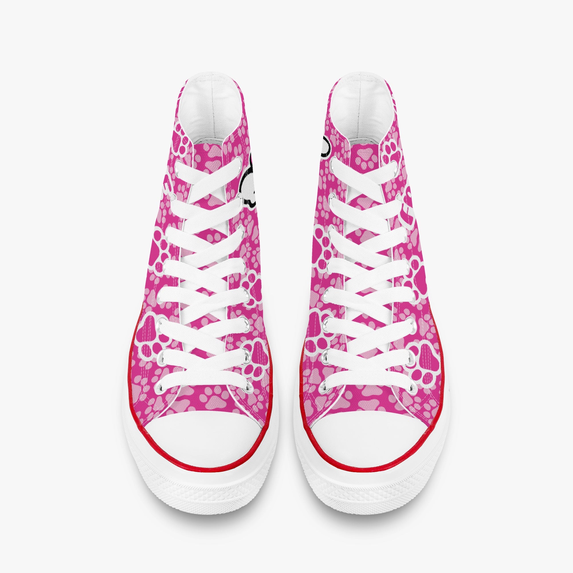 French Bulldog High-Top Canvas Sneakers for Bulldog Owners-fadou
