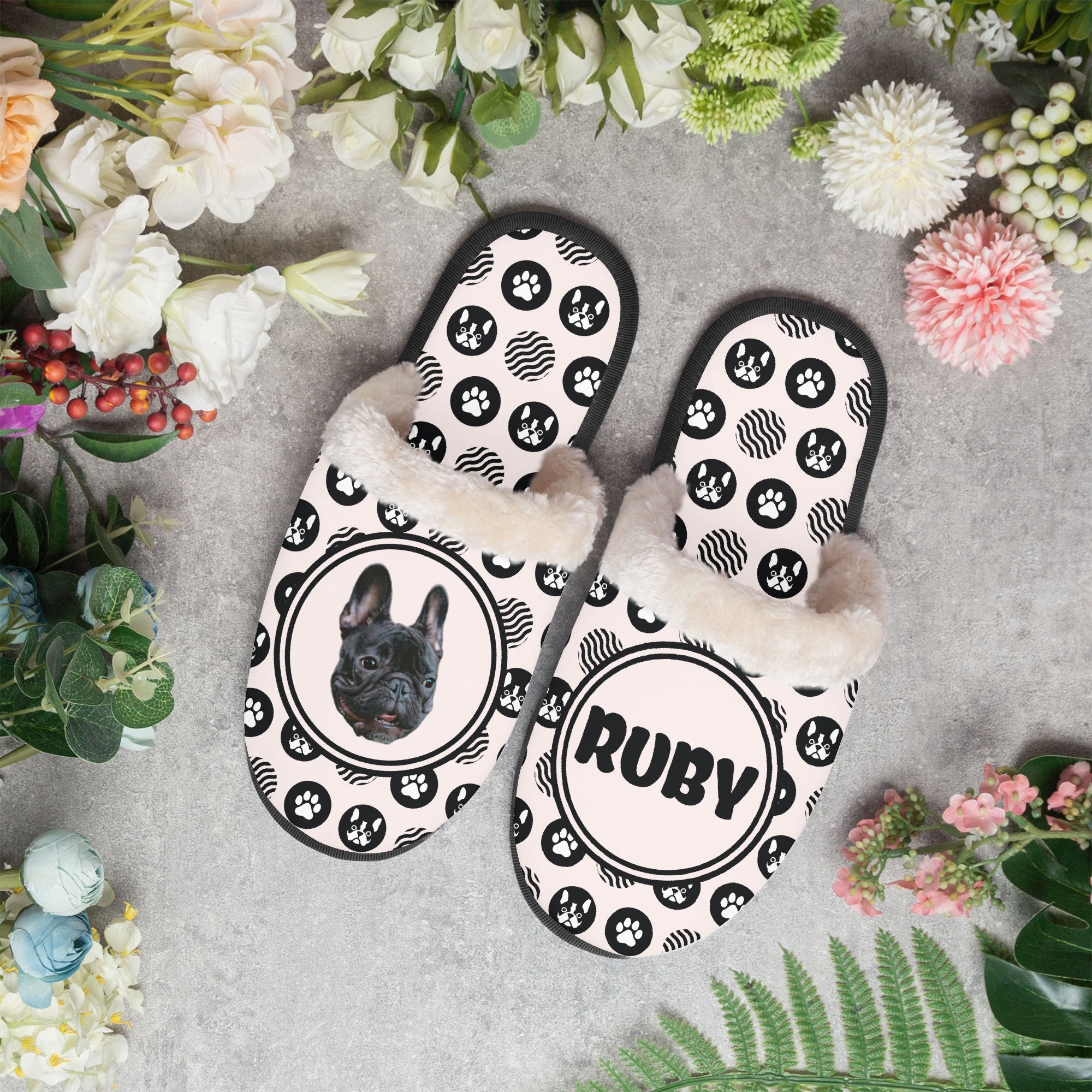 Personalized Cozy Soft House Shoes for Frenchie Enthusiasts-fadou
