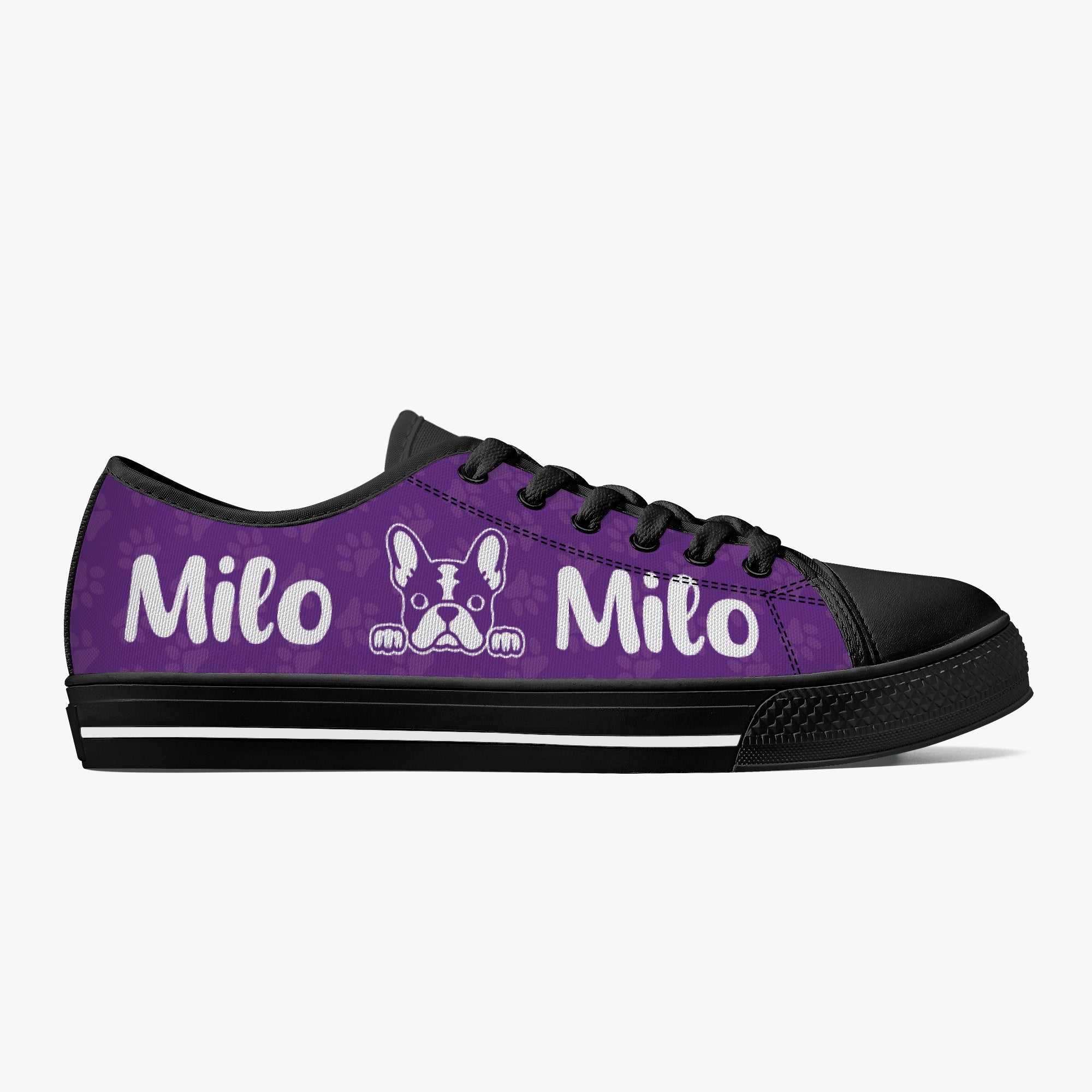 Frenchie Personalized Canvas Sneakers for Everyday Wear-fadou