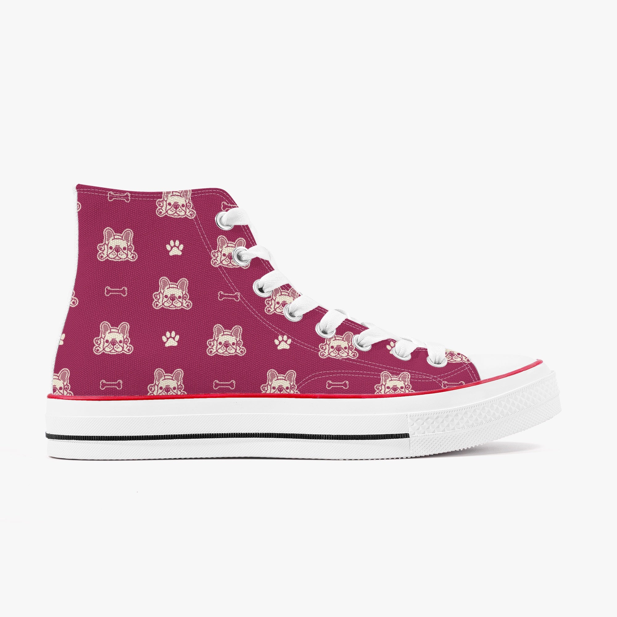 French Bulldog High-Top Casual Footwear for Bulldog Owners-fadou