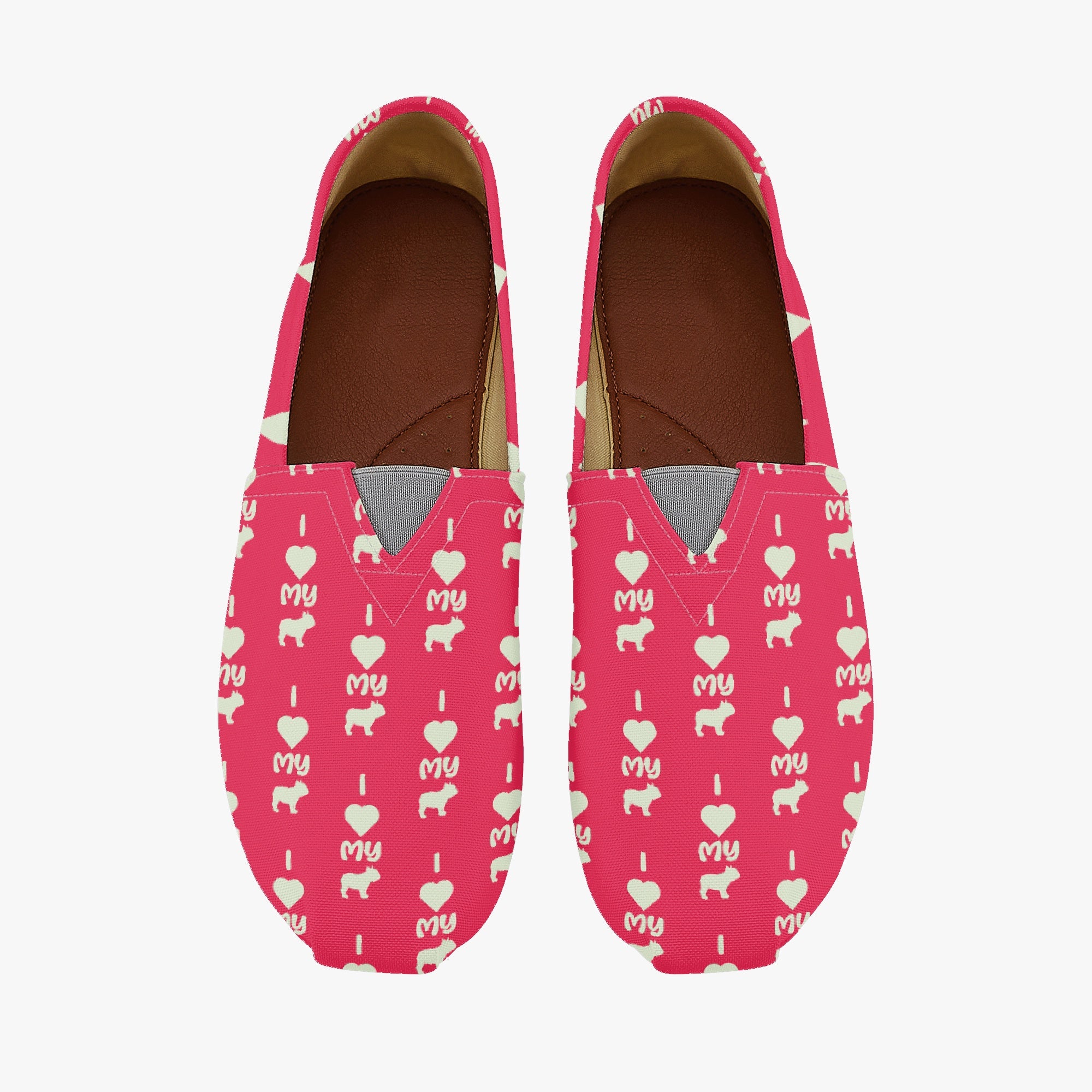 French Bulldog Casual Canvas Sneakers for Dog Park Days-fadou