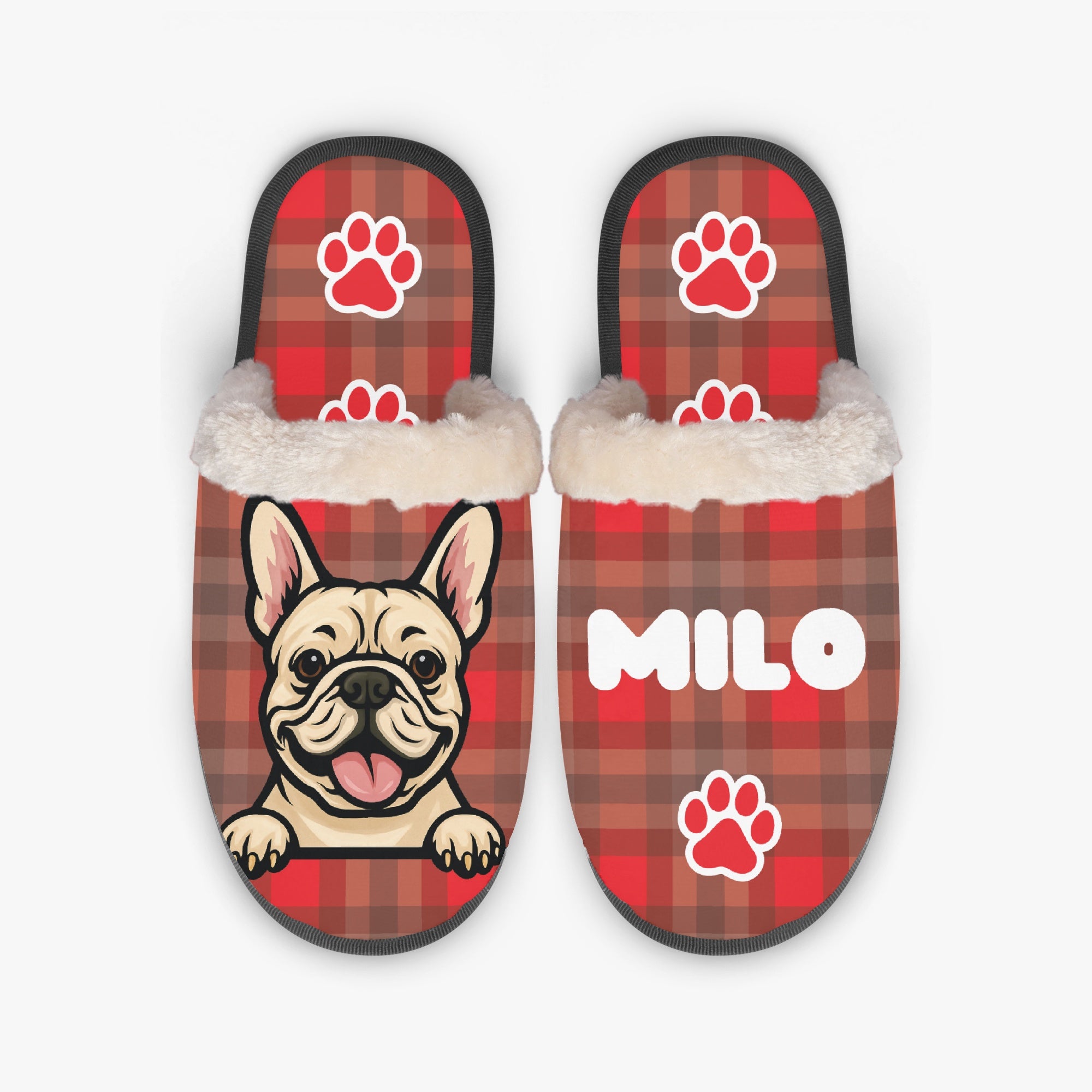 Personalized Cozy Indoor Shoes for Frenchie Enthusiasts-fadou