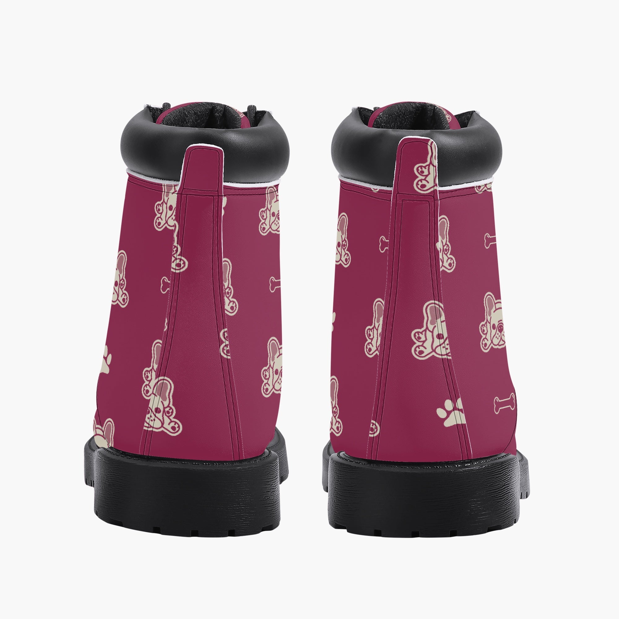 Frenchie Leather Fashion Boots for Frenchie Enthusiasts-fadou