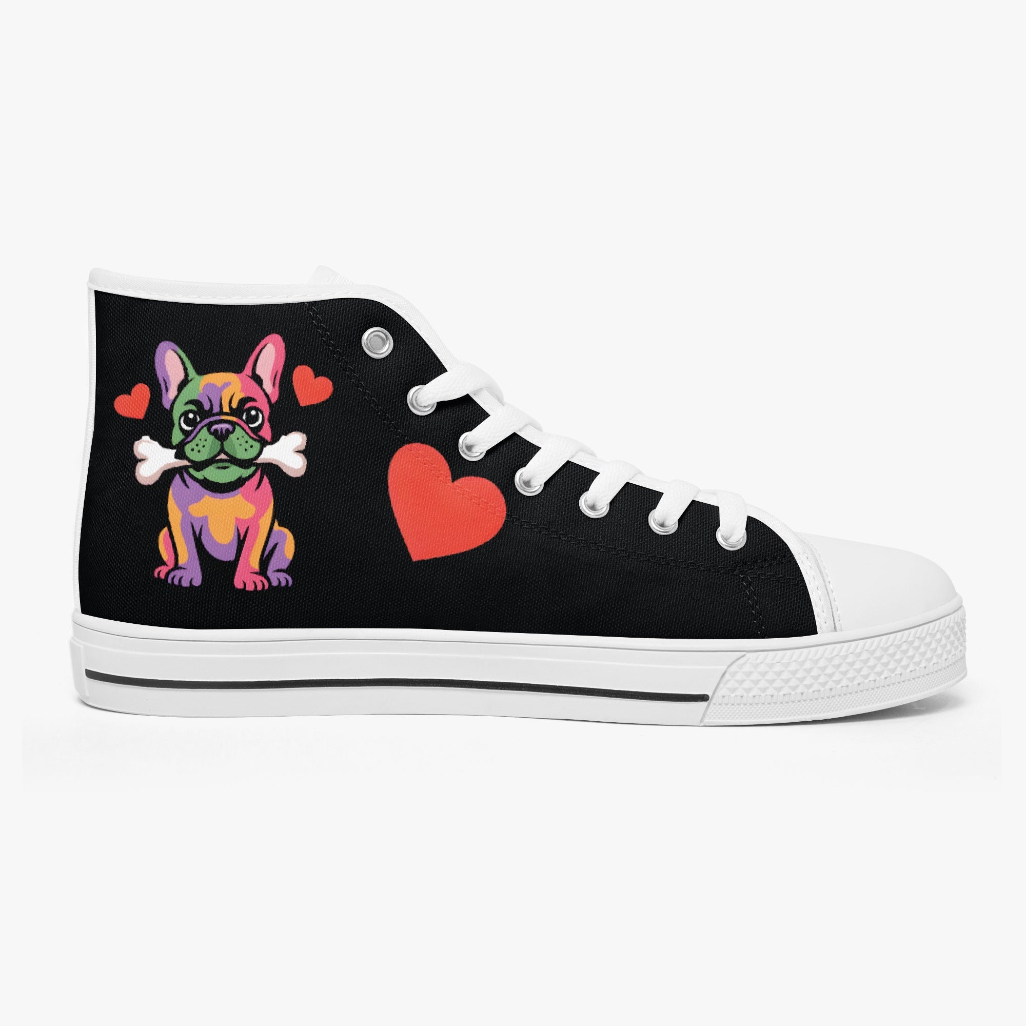 High-Top Classic High-Top Shoes for Frenchie Enthusiasts-fadou
