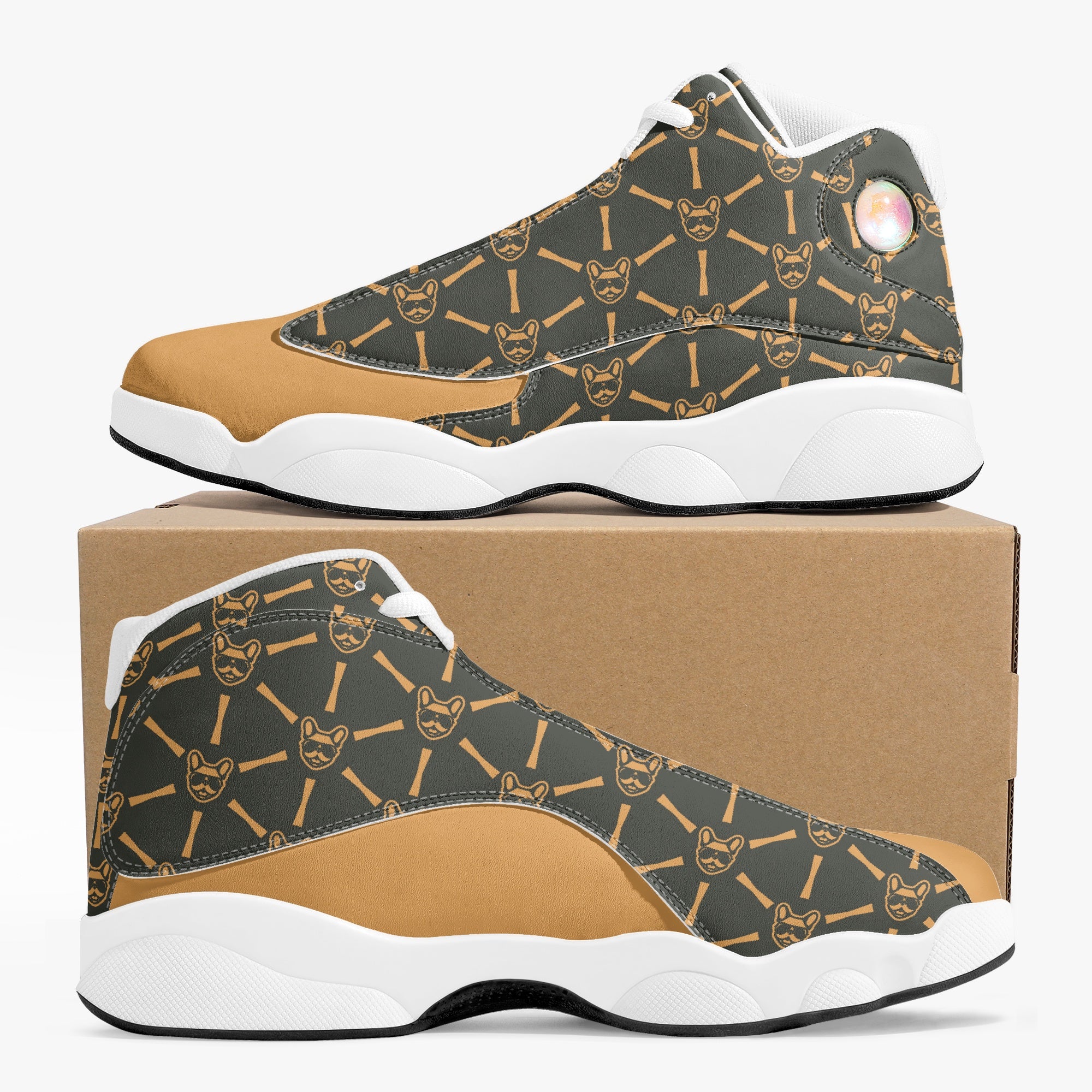 Pickles French Bulldog Canvas Sneakers for Frenchie Fans-fadou